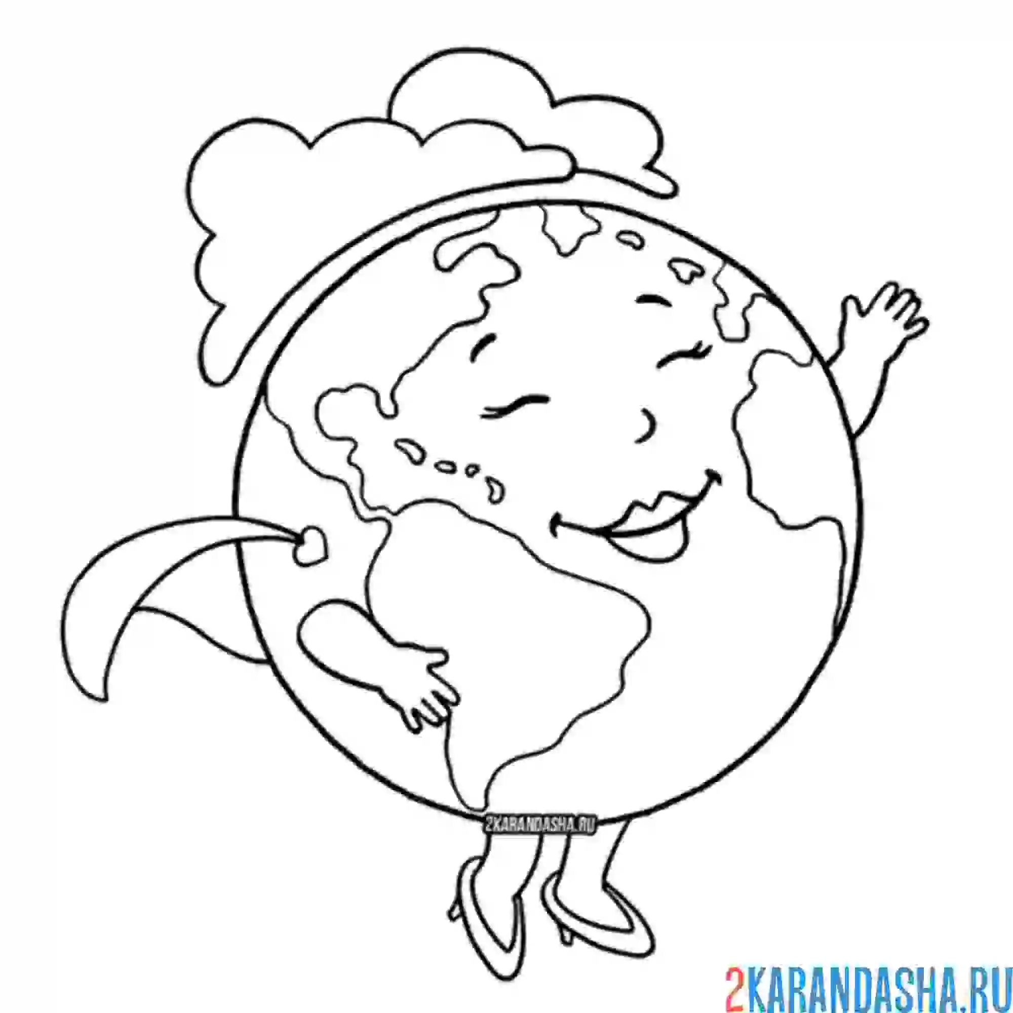 Раскраска планета земля живая