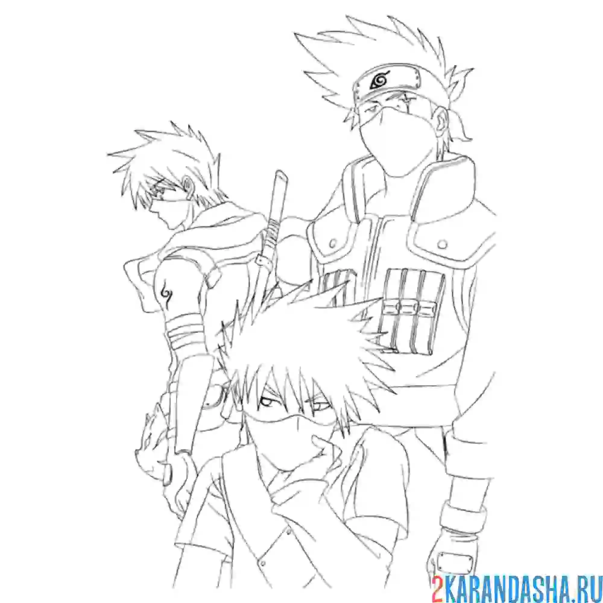 Раскраска команда наруто в сборе