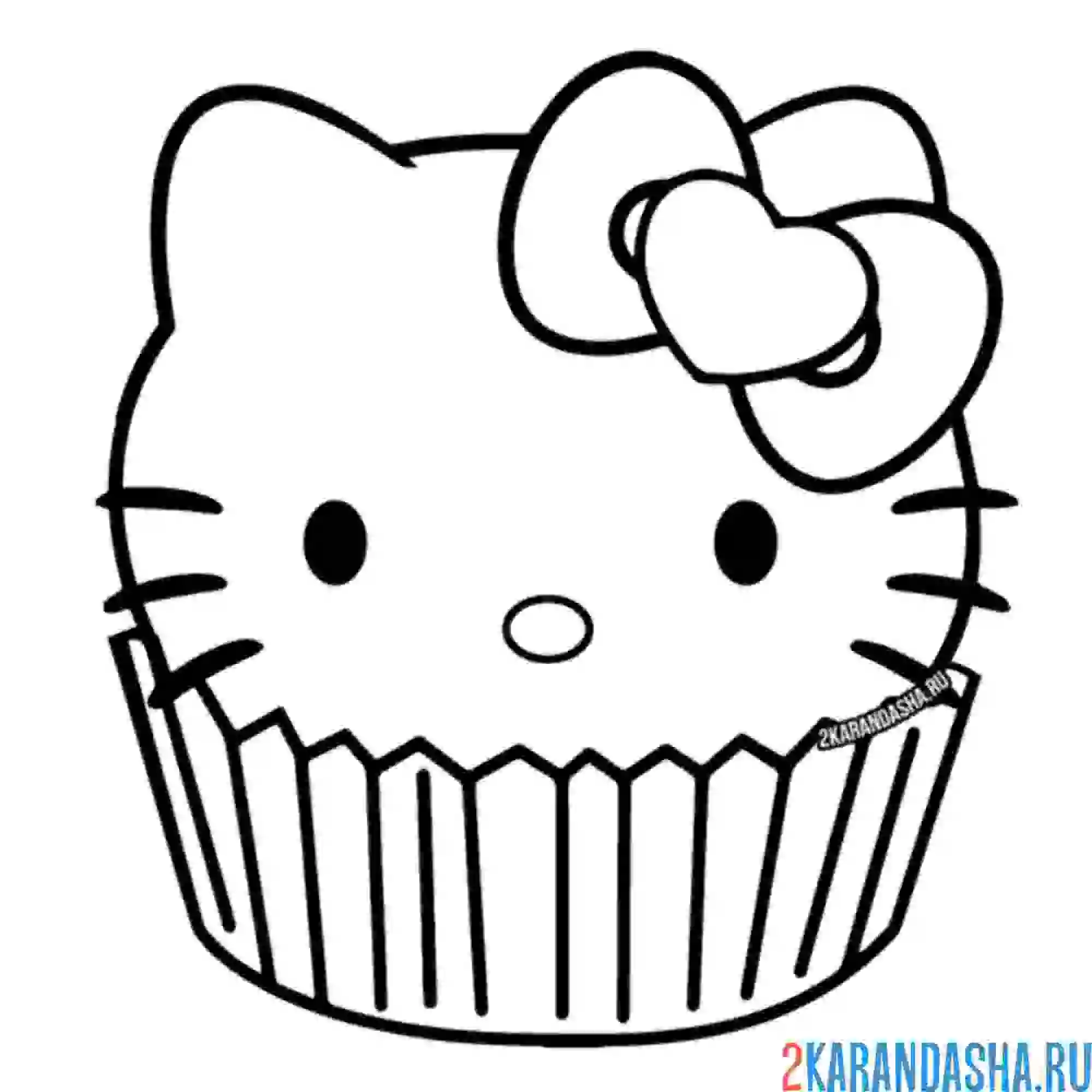 Раскраска кейк хелло китти