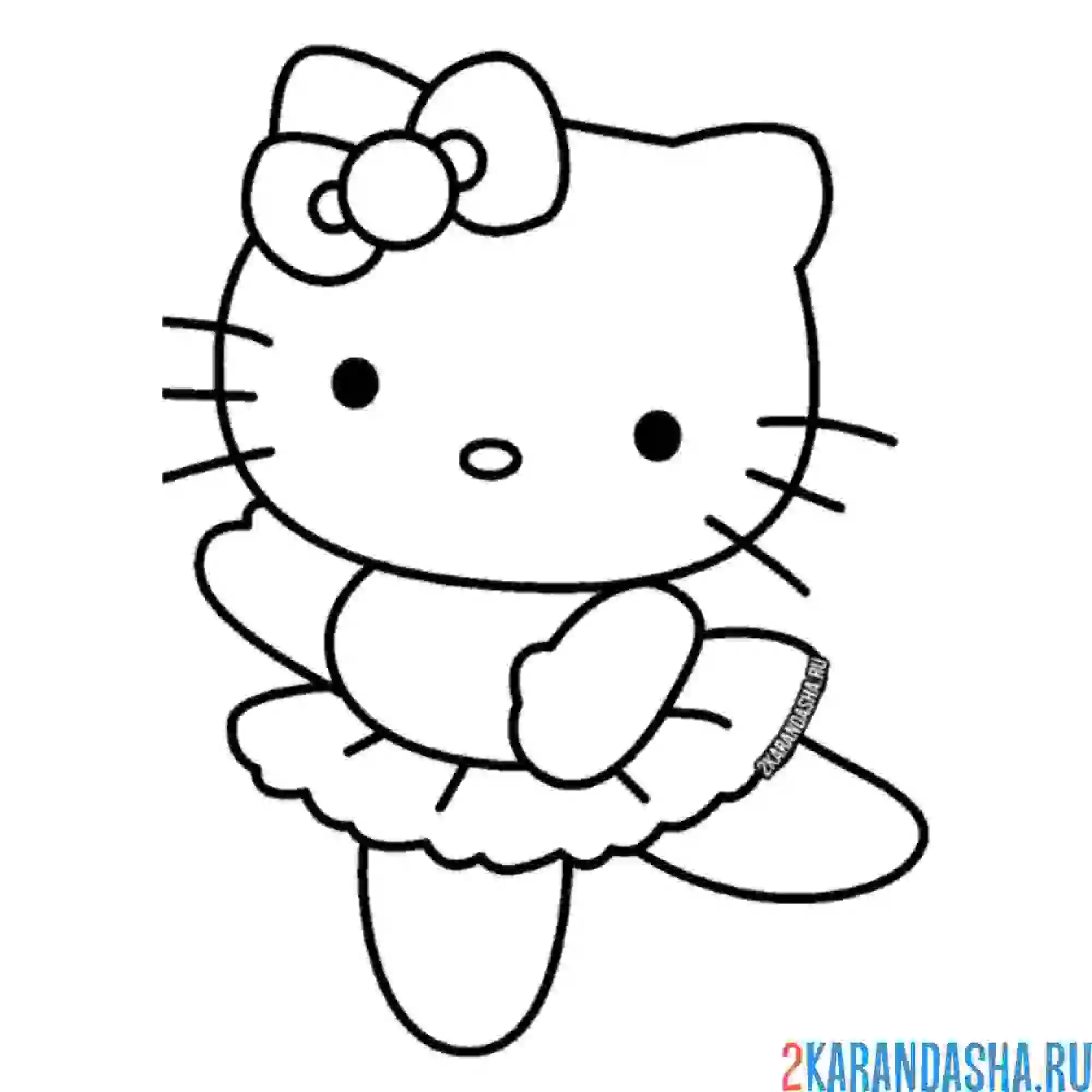 Раскраска балерина хелло китти
