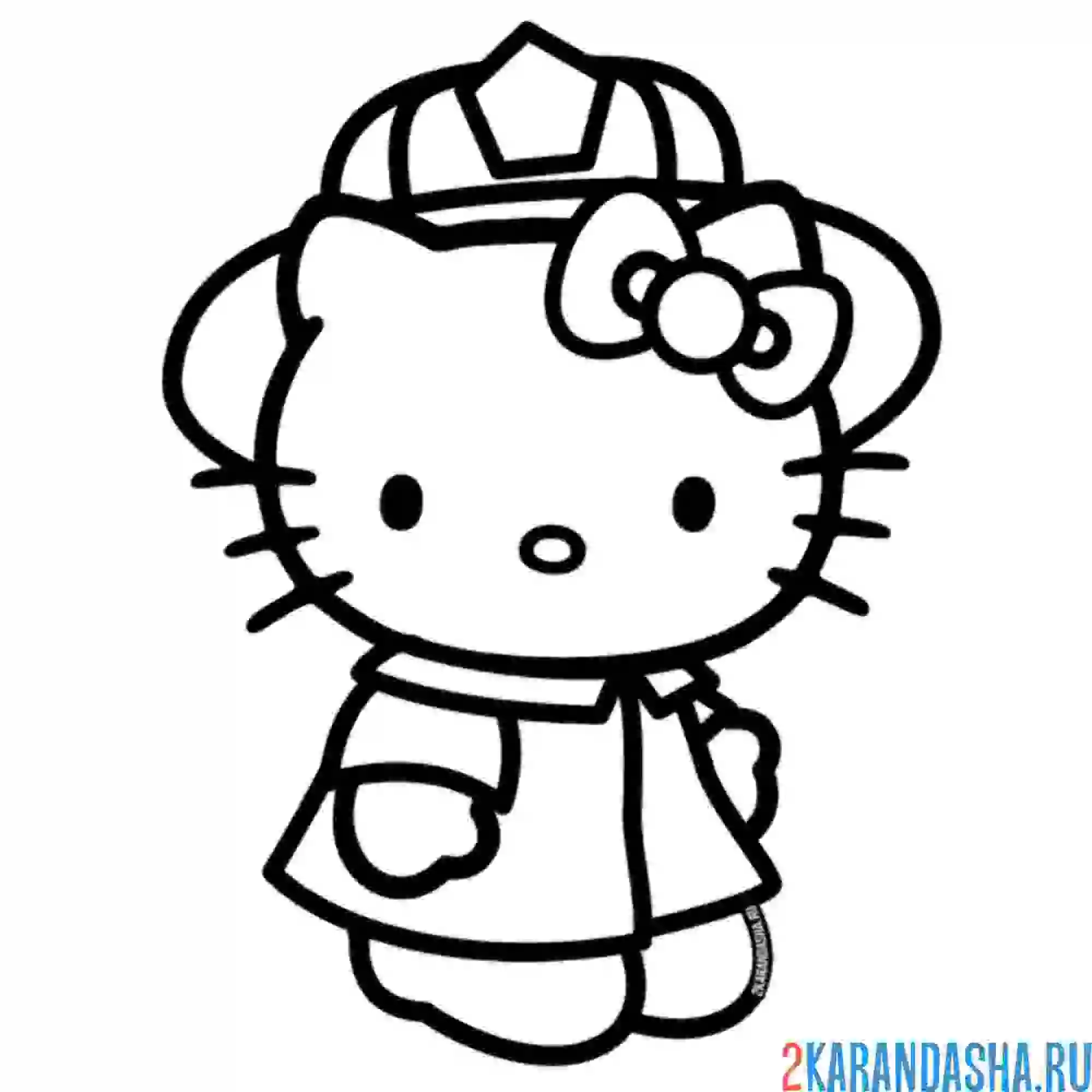 Раскраска хелло китти в новом наряде