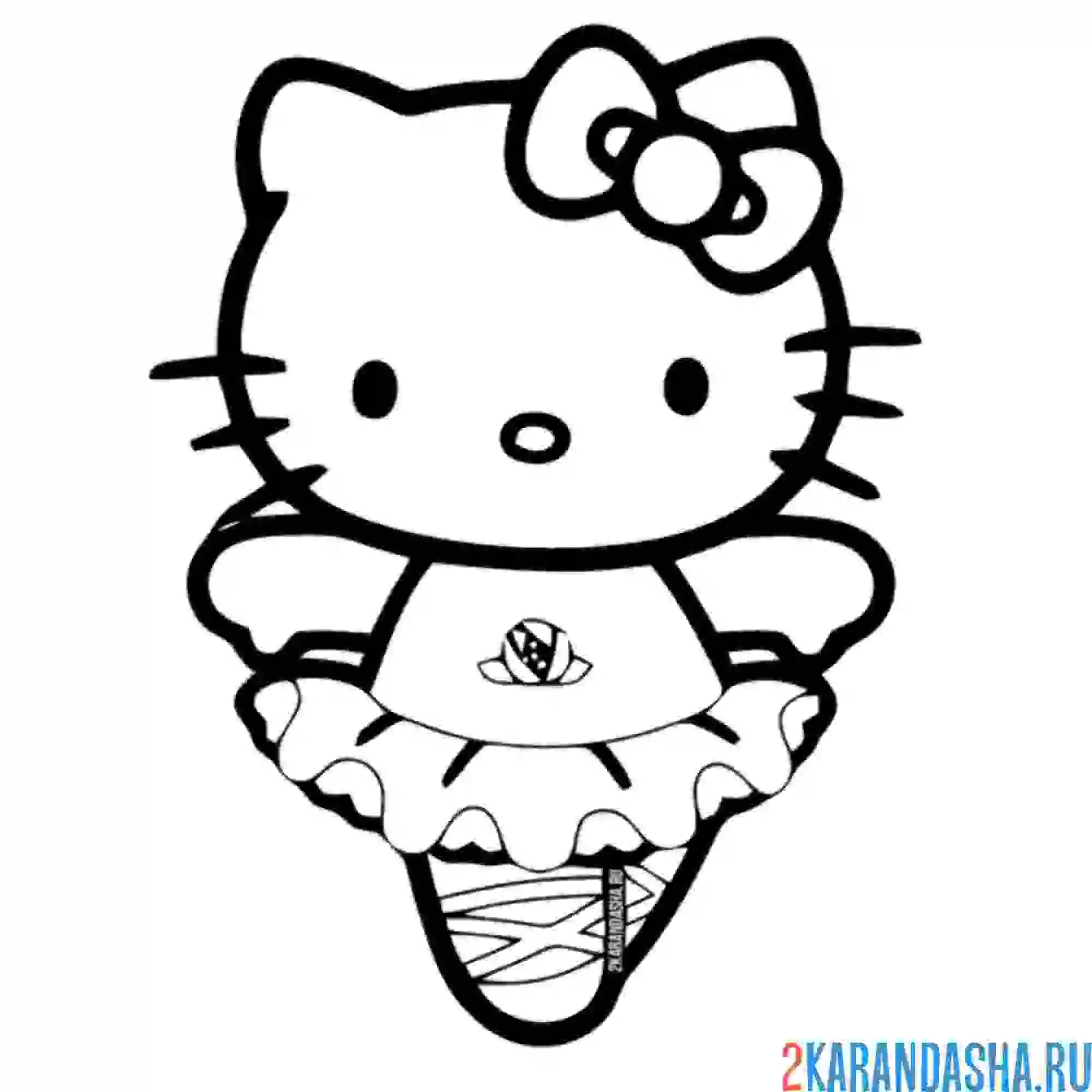 Раскраска хелло китти балерина