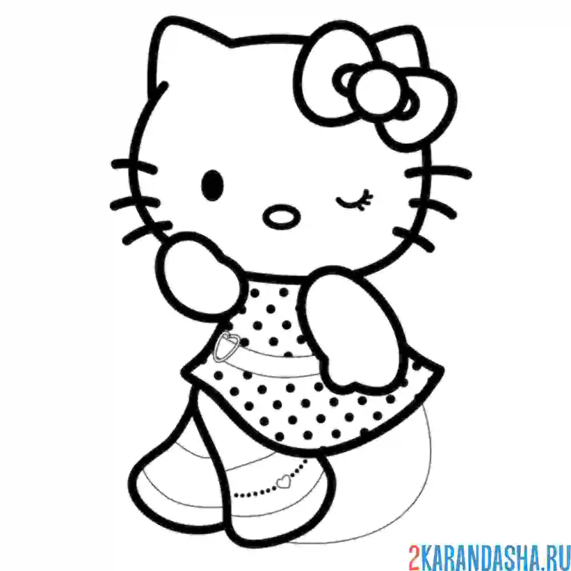 Раскраска хелло китти кокетка