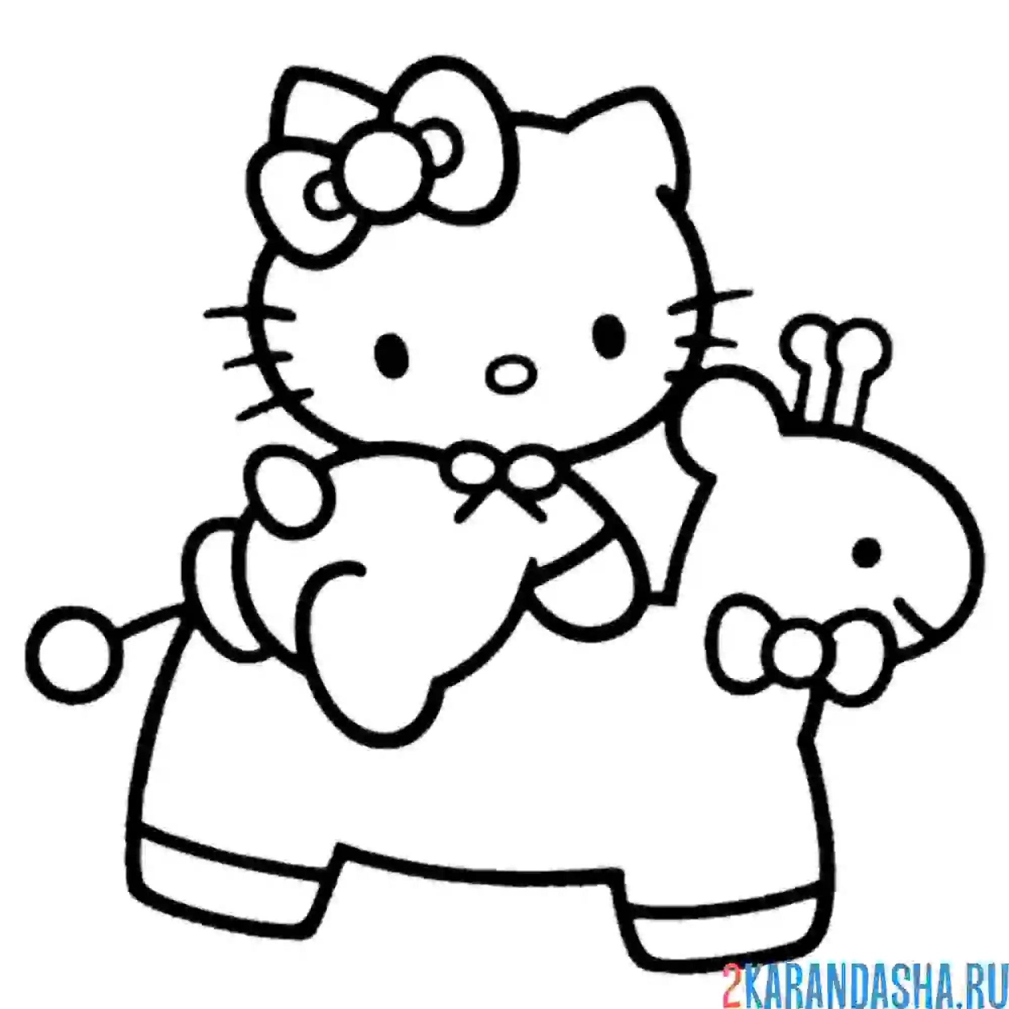Раскраска маленькая хелло китти