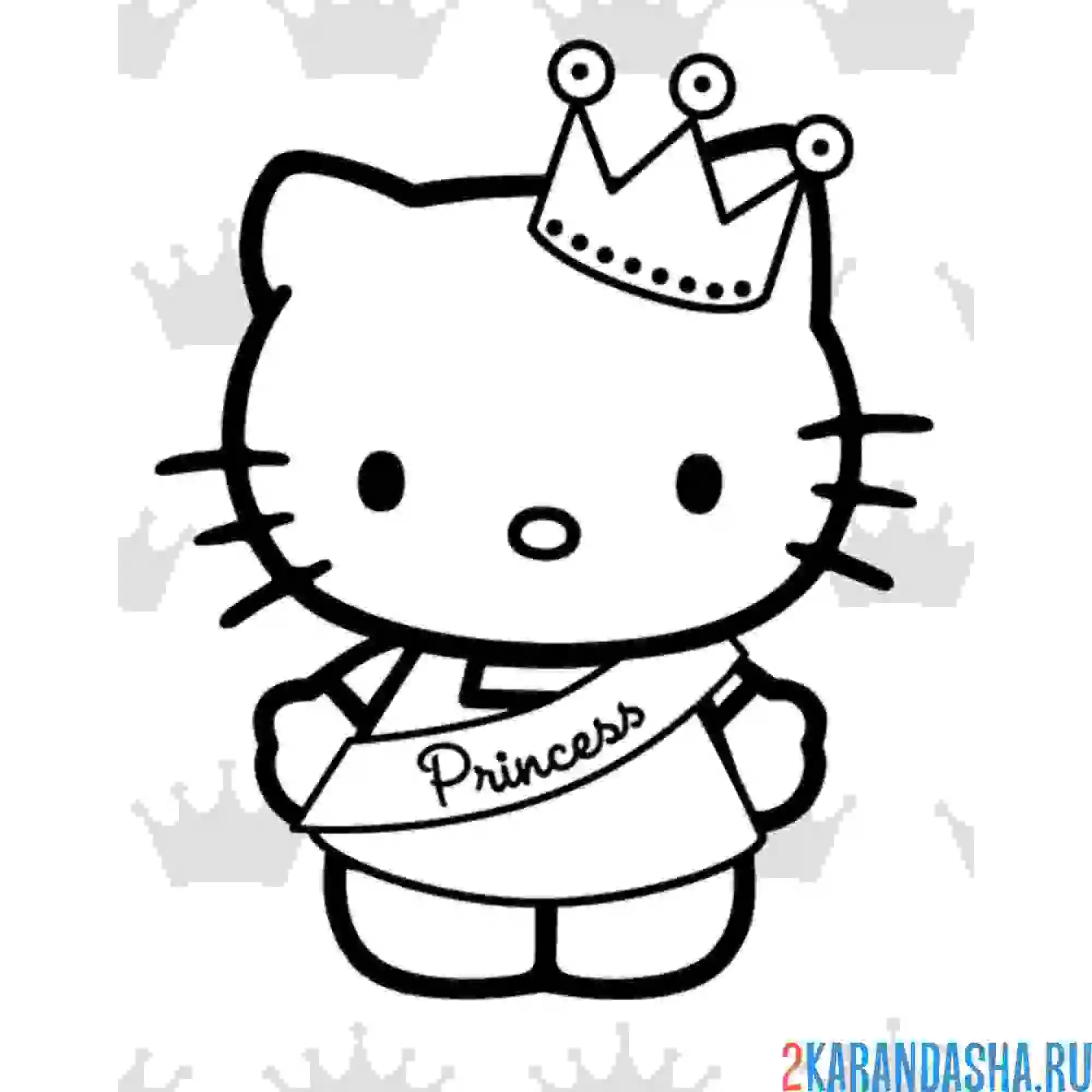 Раскраска принцесса хелло китти