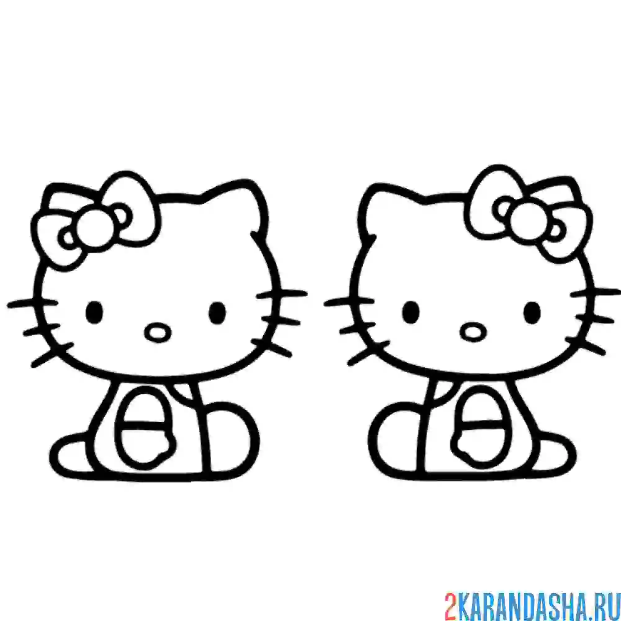 Раскраска хелло китти с сестрой
