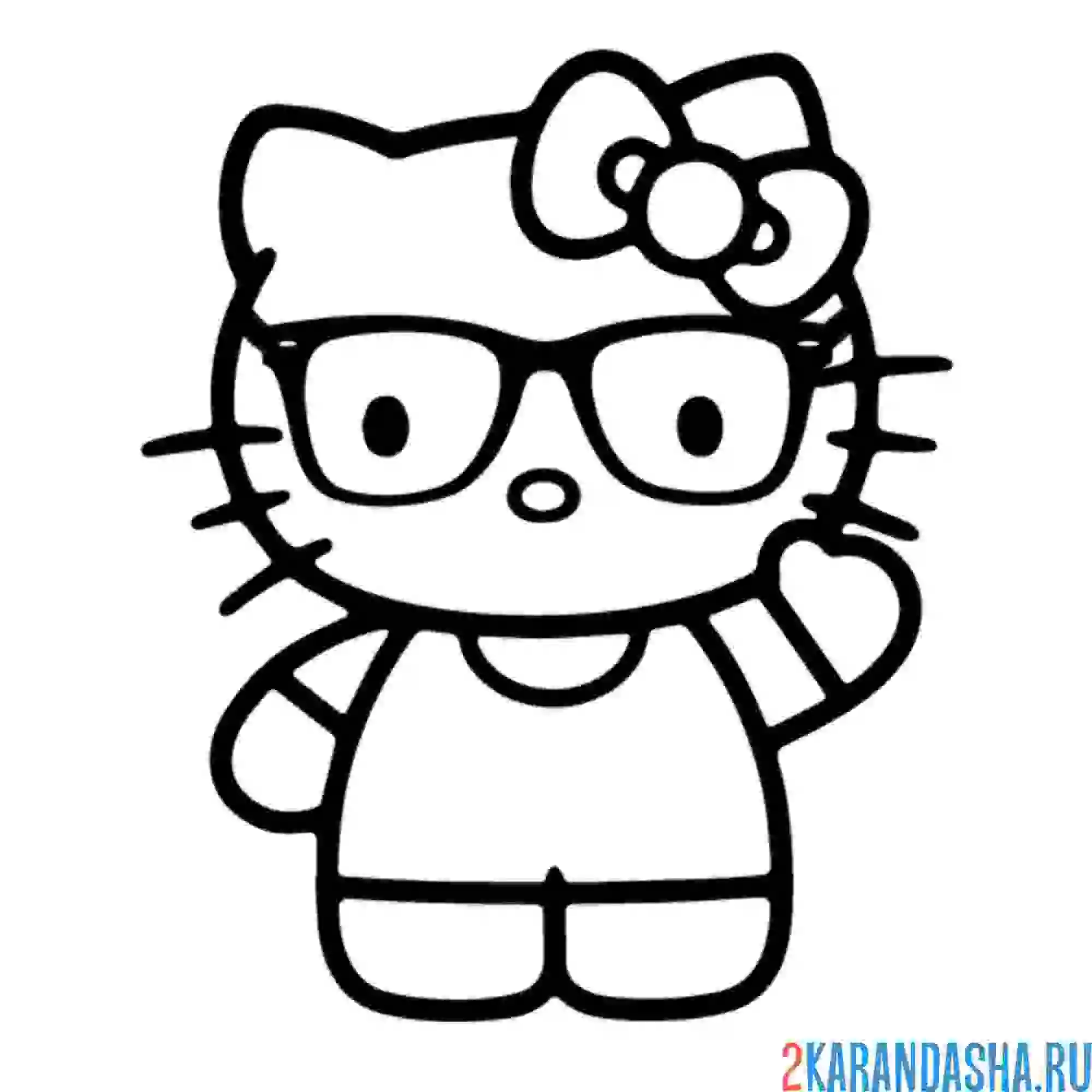 Раскраска хелло китти в очках