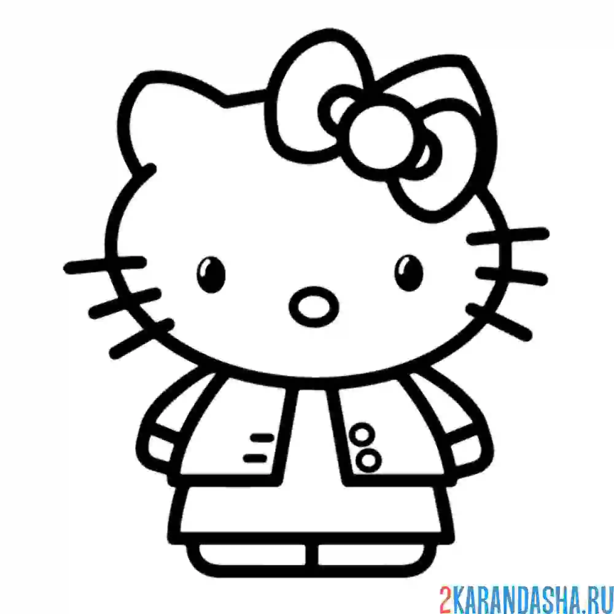 Раскраска хелло китти в курточке