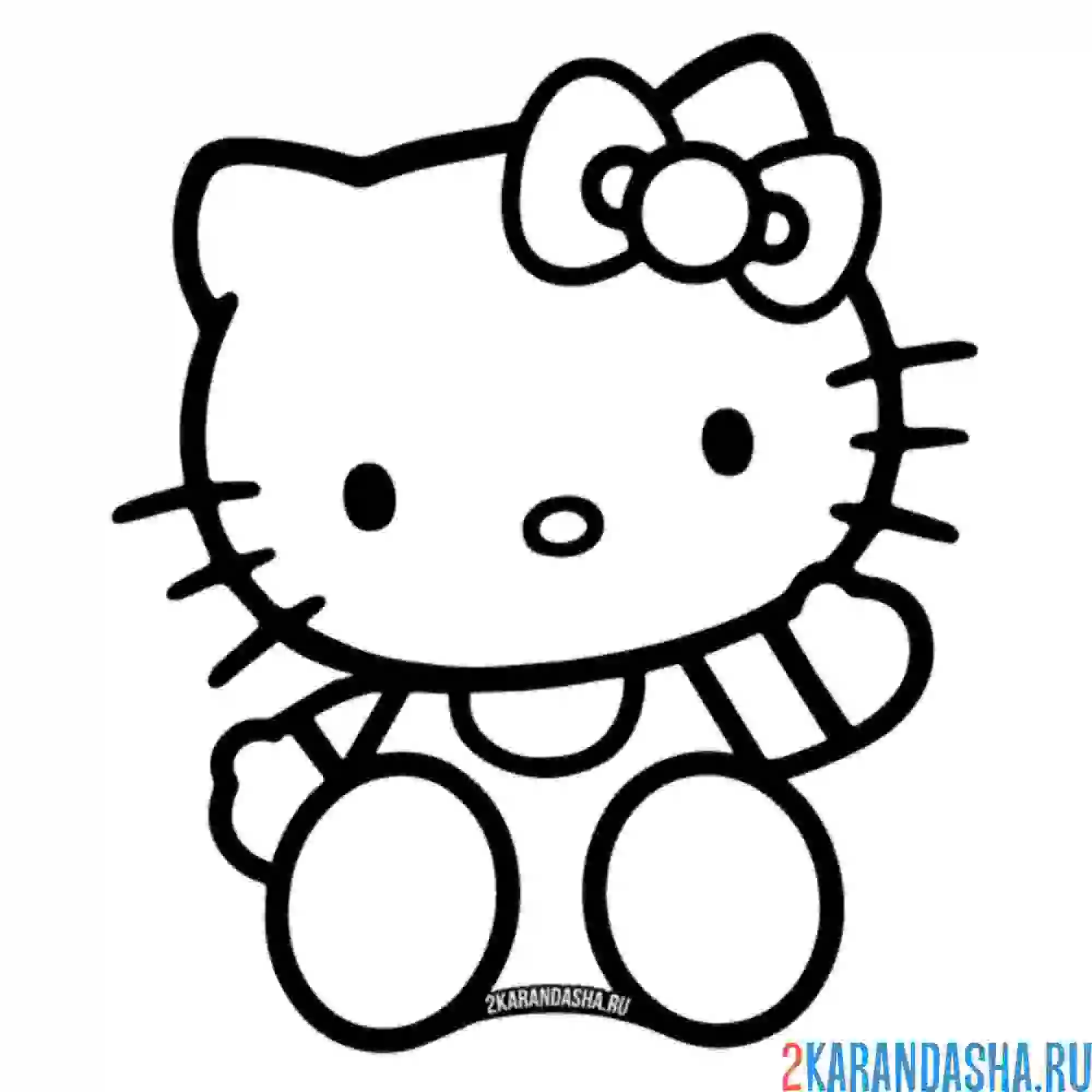Раскраска хелло китти машет