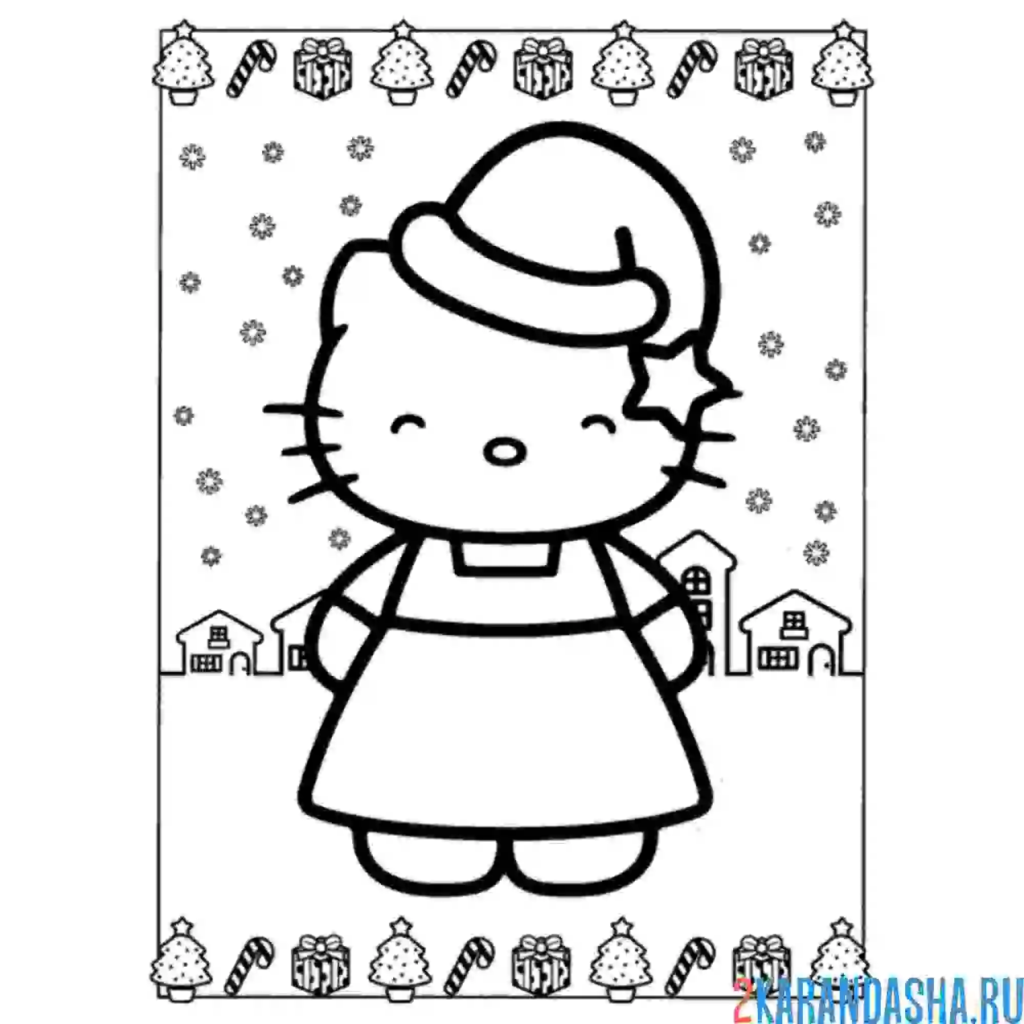 Раскраска мама хелло китти мэри