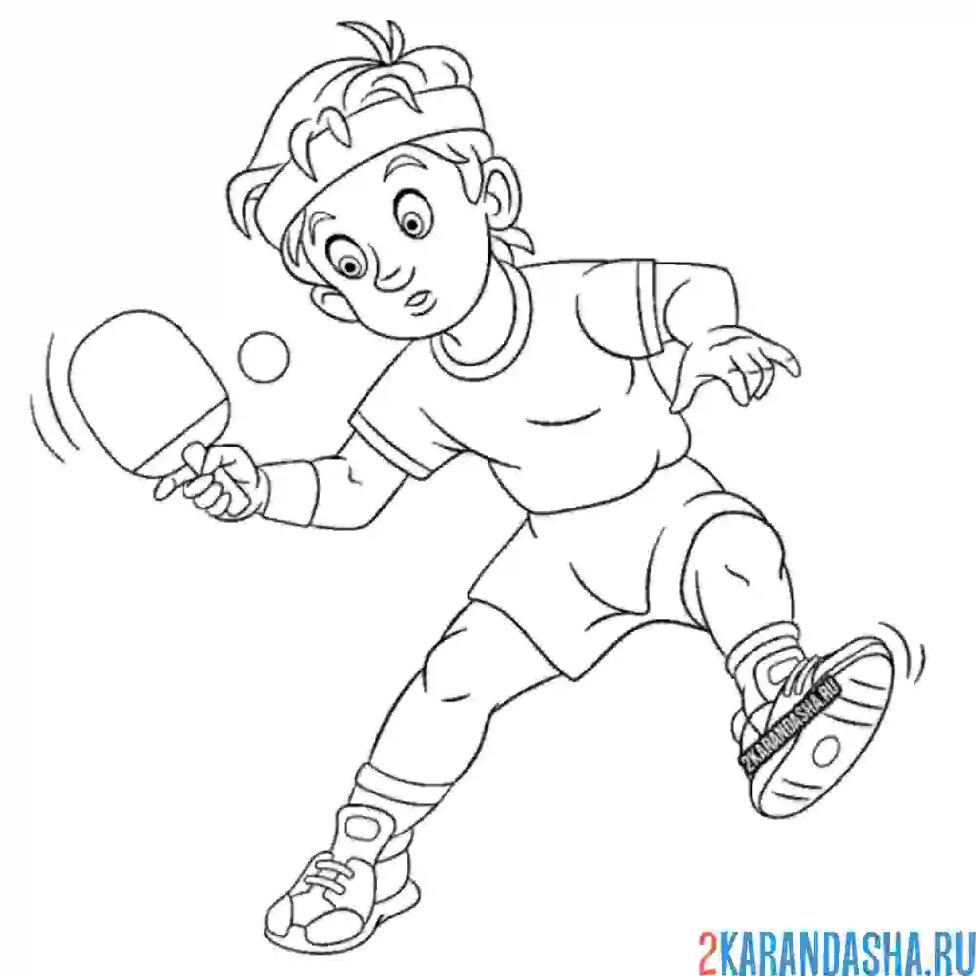 Раскраска настольный теннис игра