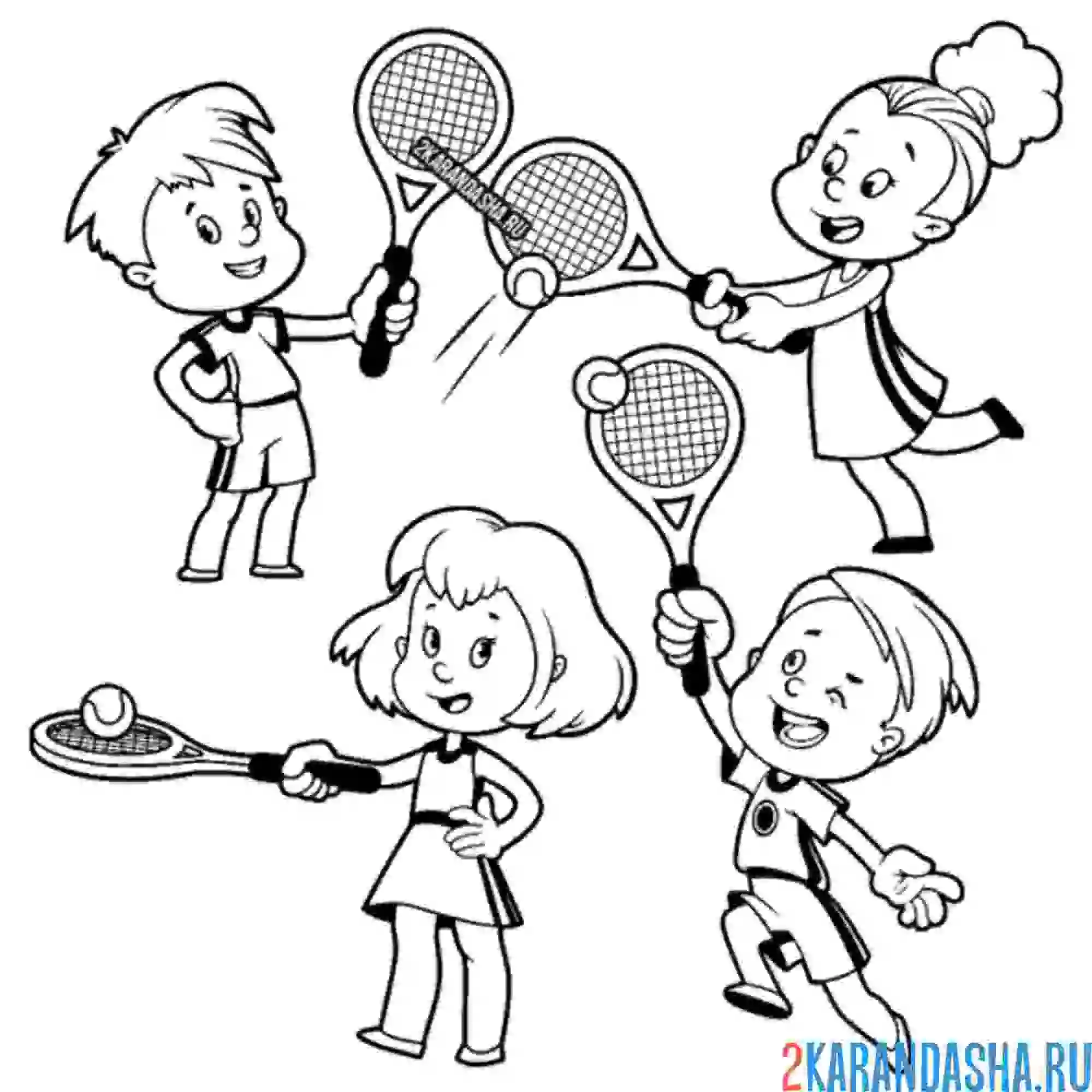 Раскраска большой теннис ракетки
