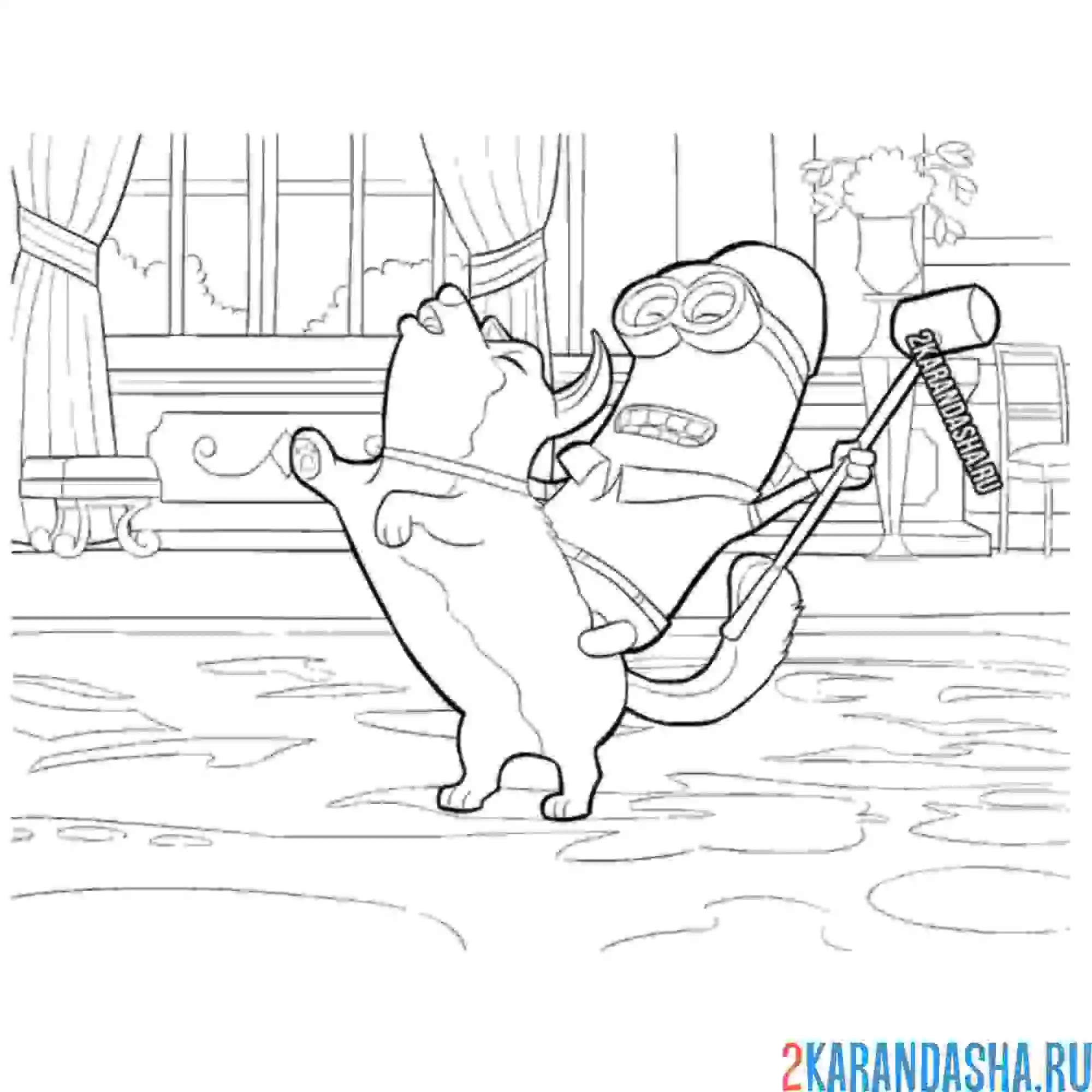 Раскраска кевин на корги