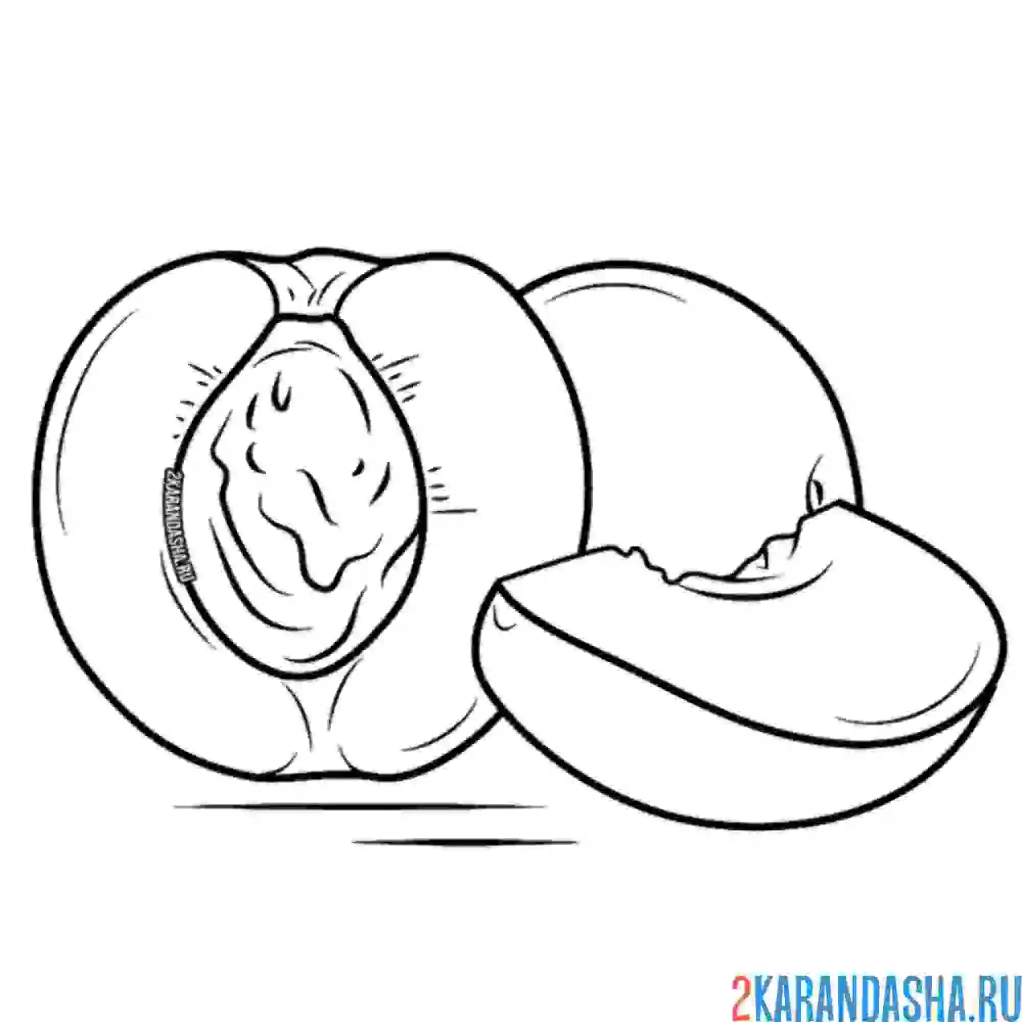 Раскраска персик сочный