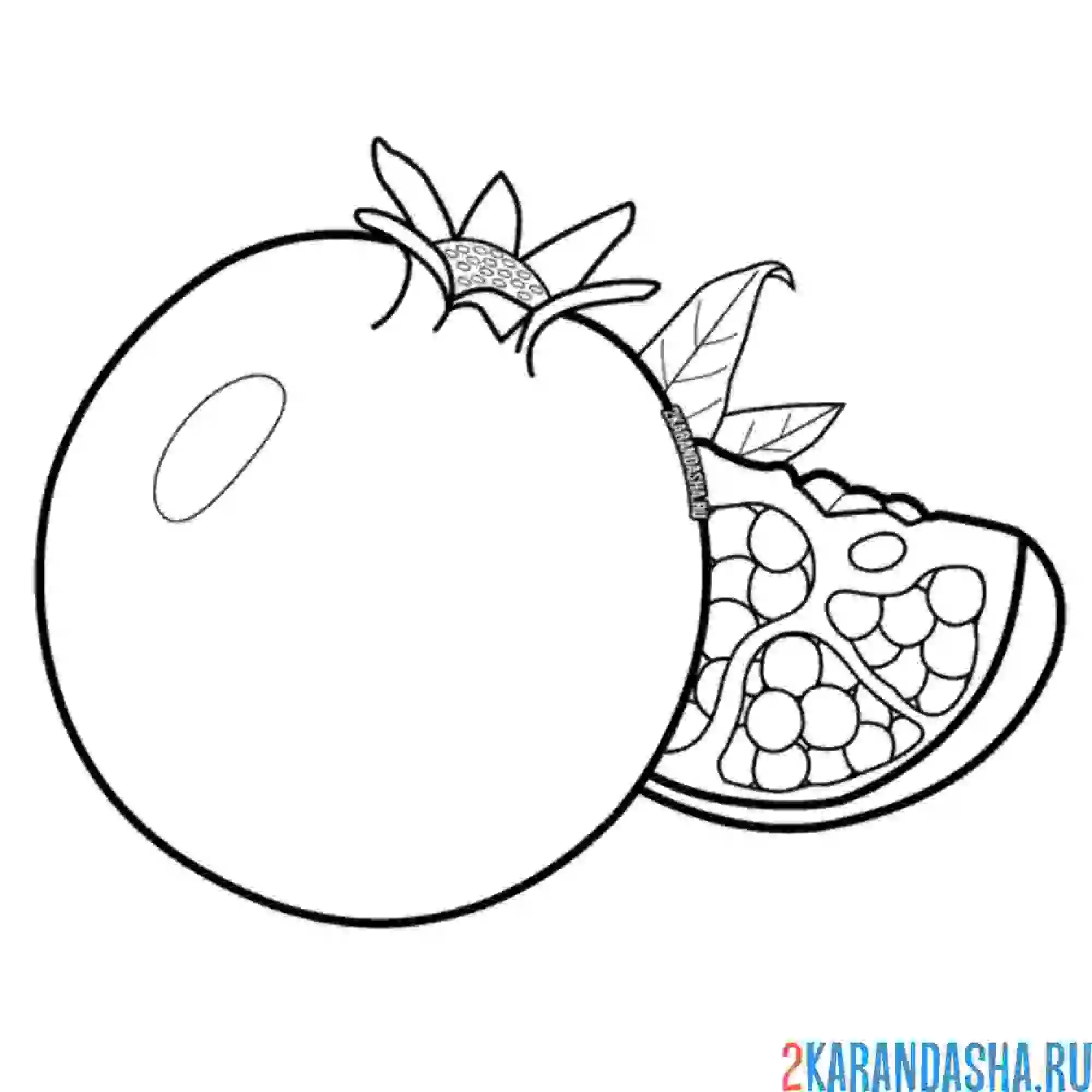 Раскраска гранат сочный