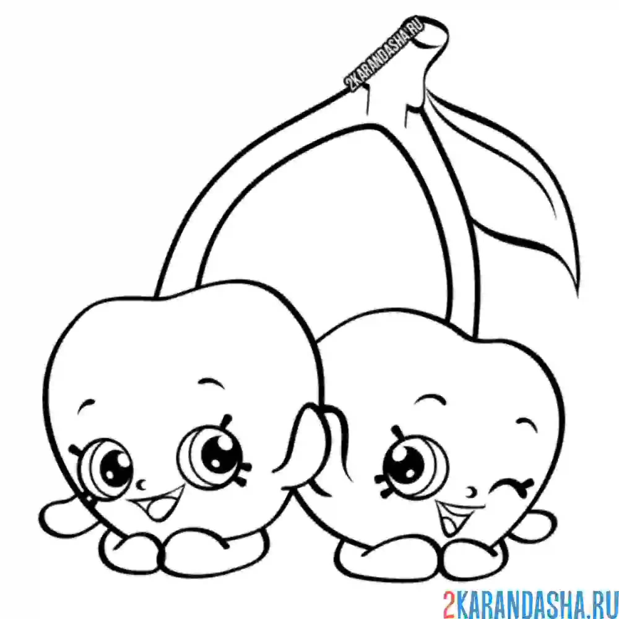 Раскраска шопкинс сестрички вишня