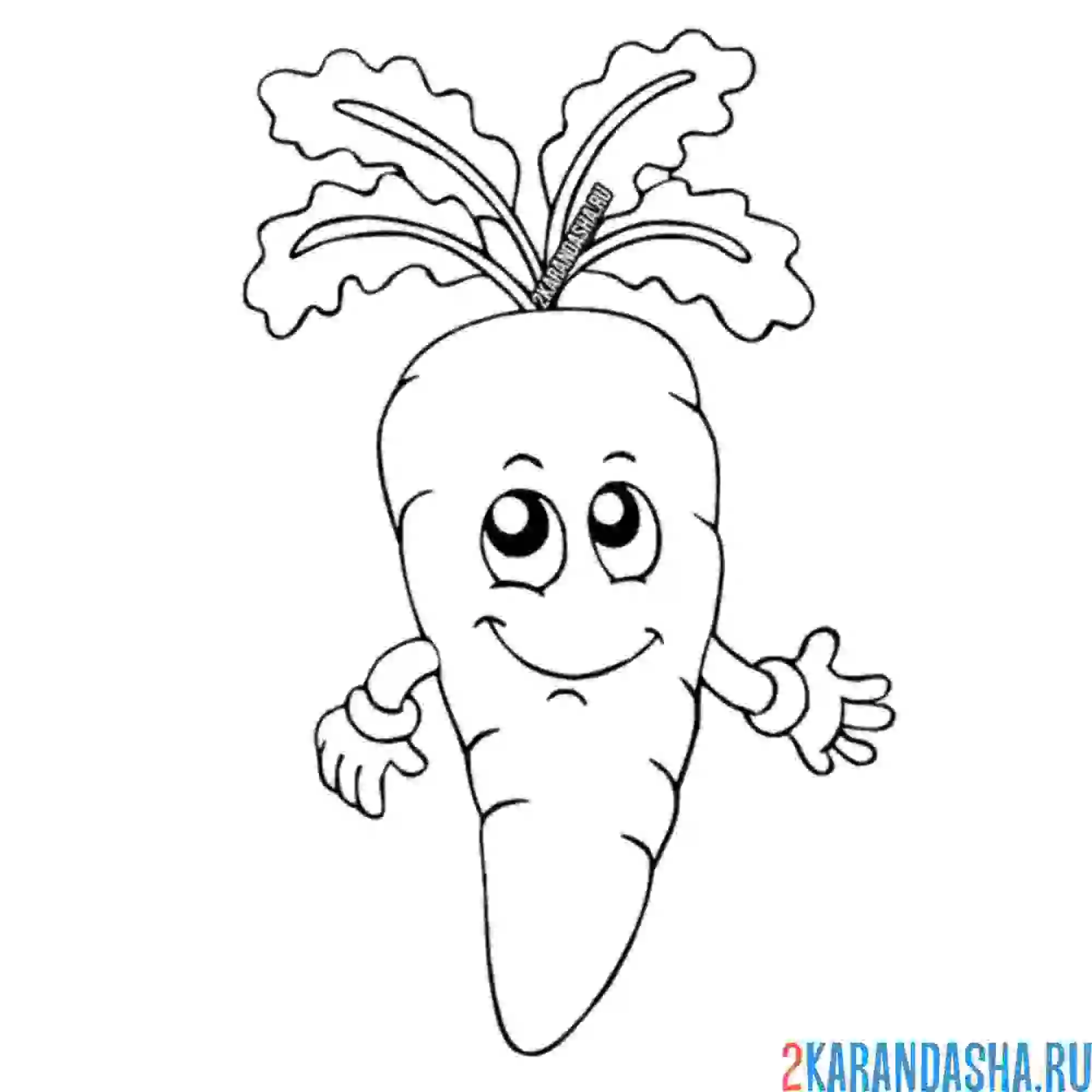 Раскраска морковка с глазами