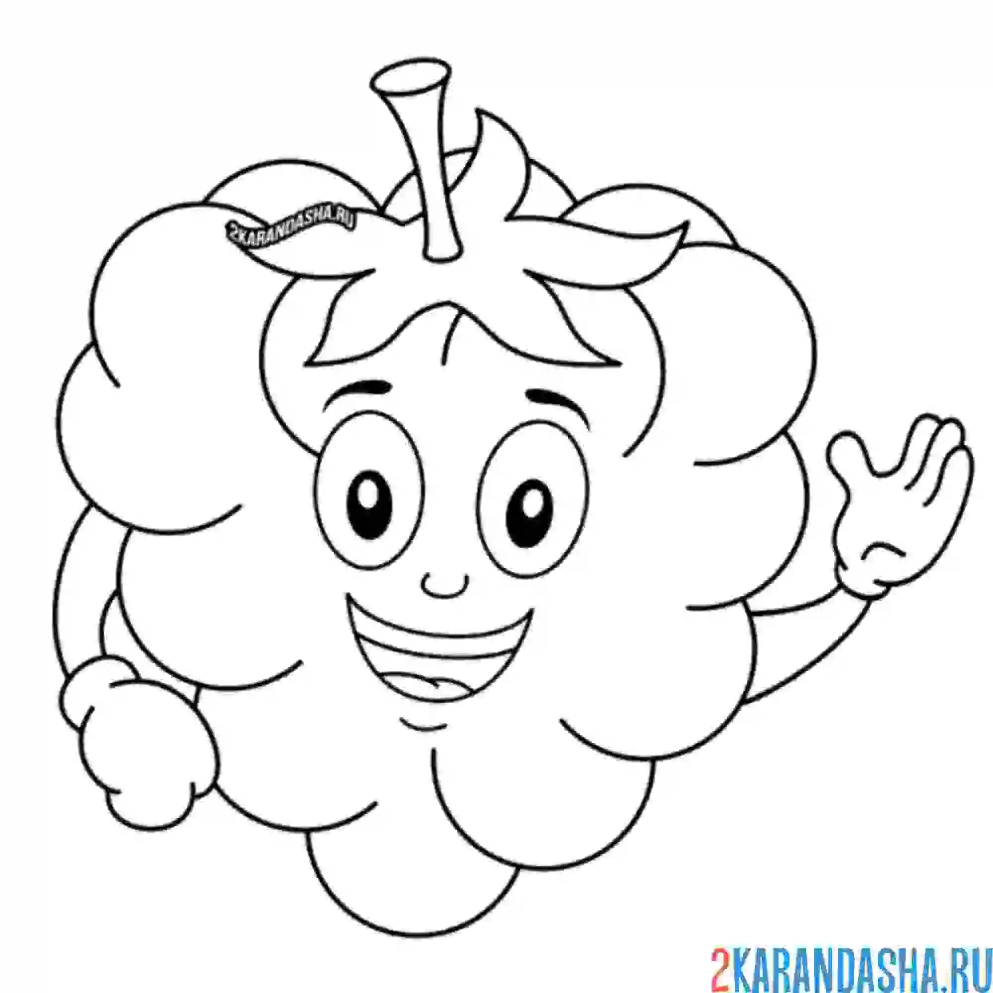 Раскраска малина с глазками
