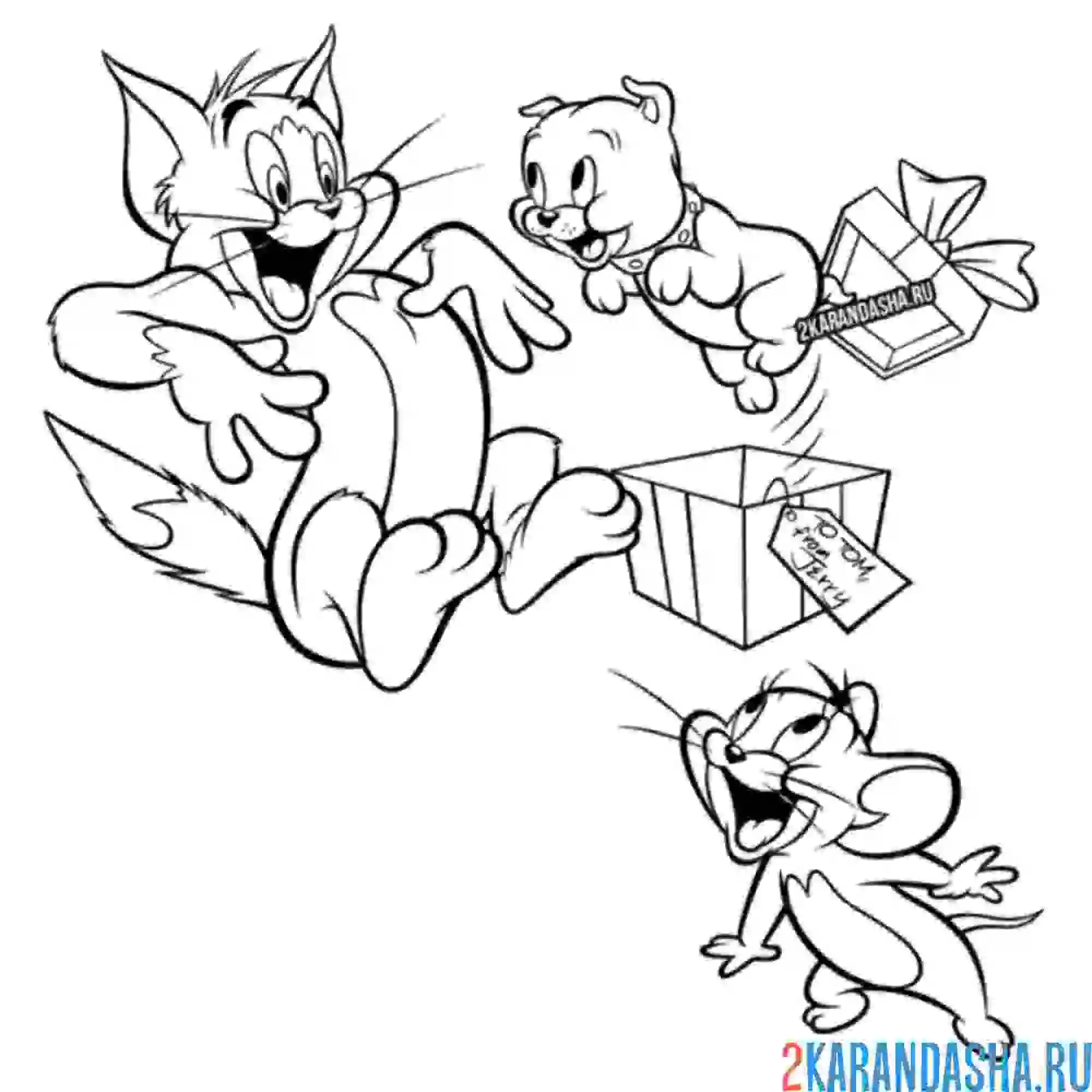 Раскраска том получил подарок