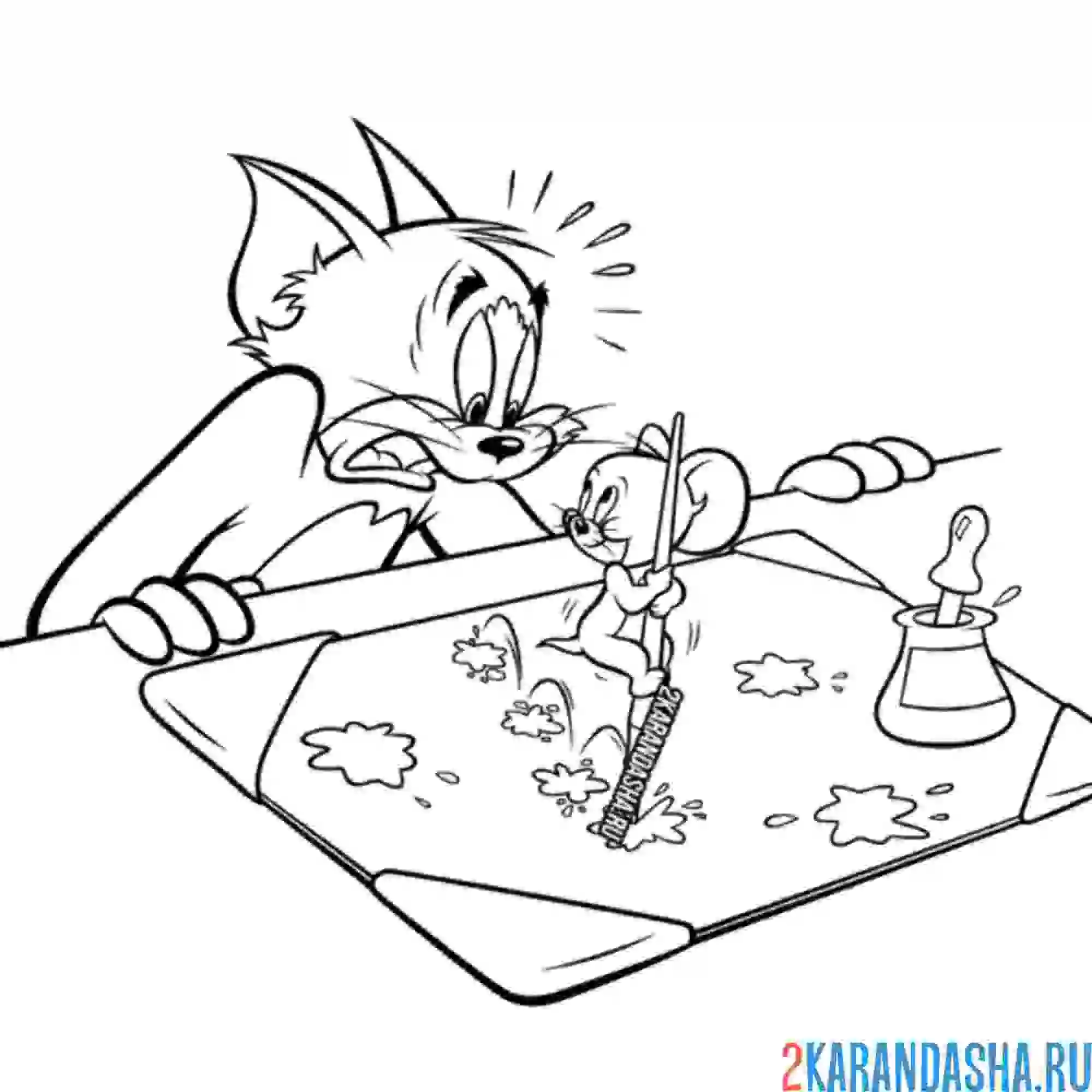 Раскраска том на пикнике