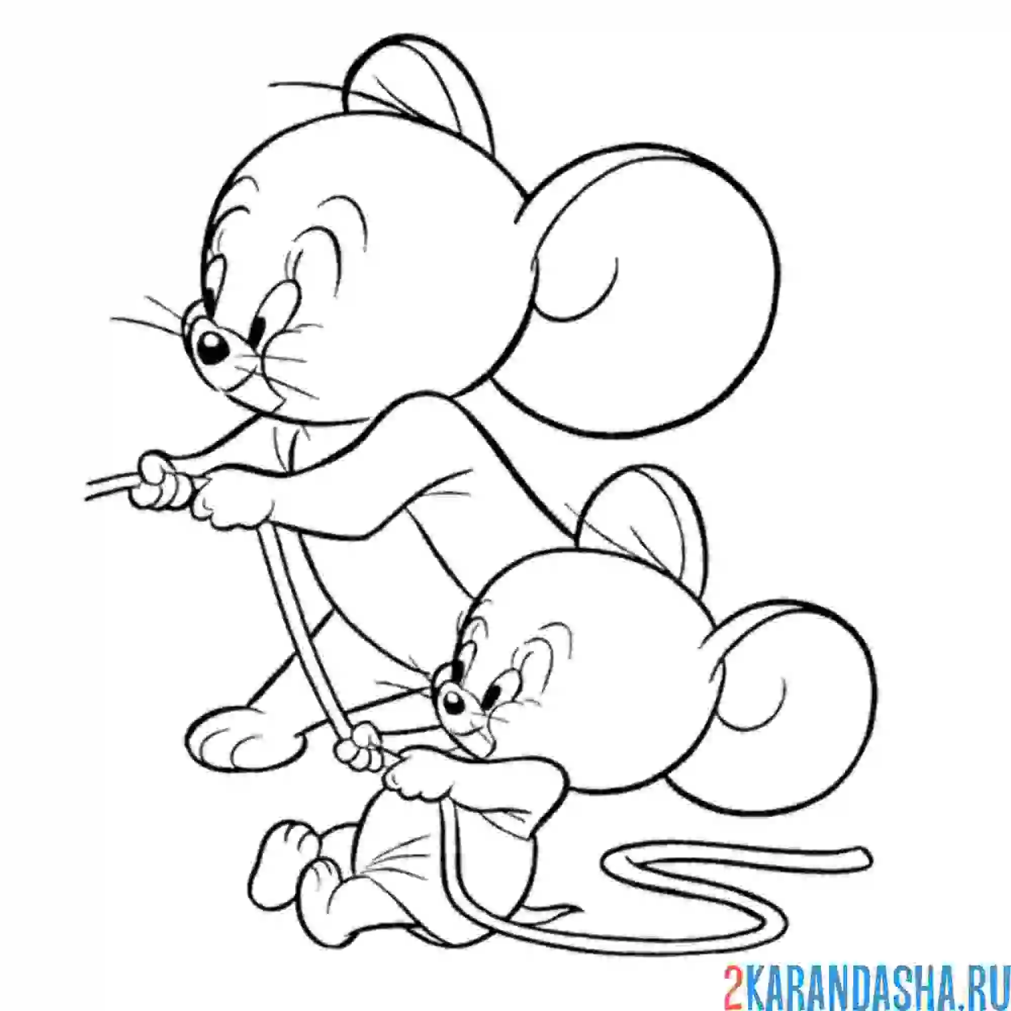 Раскраска джерри и мышонок таффи
