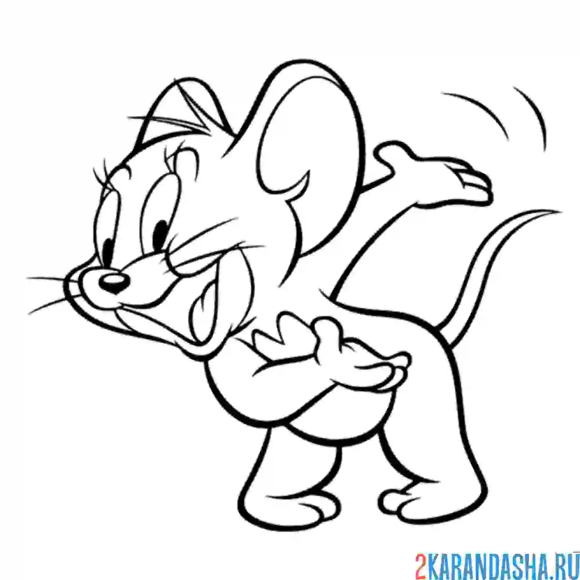 Раскраска джерри милый мышонок