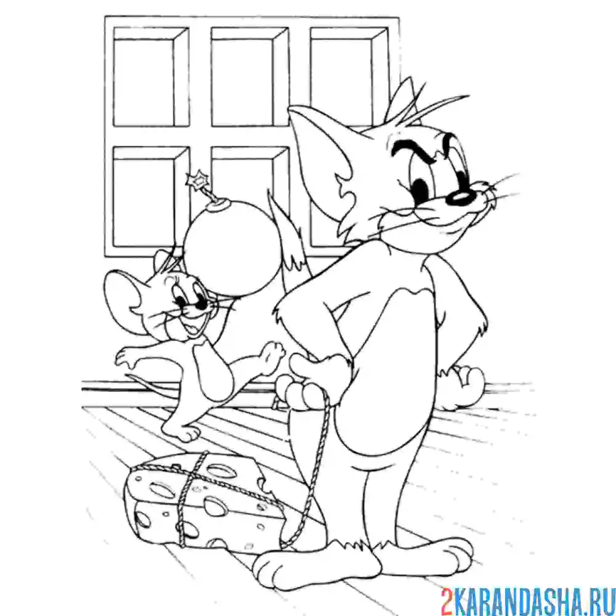 Раскраска джерри и том