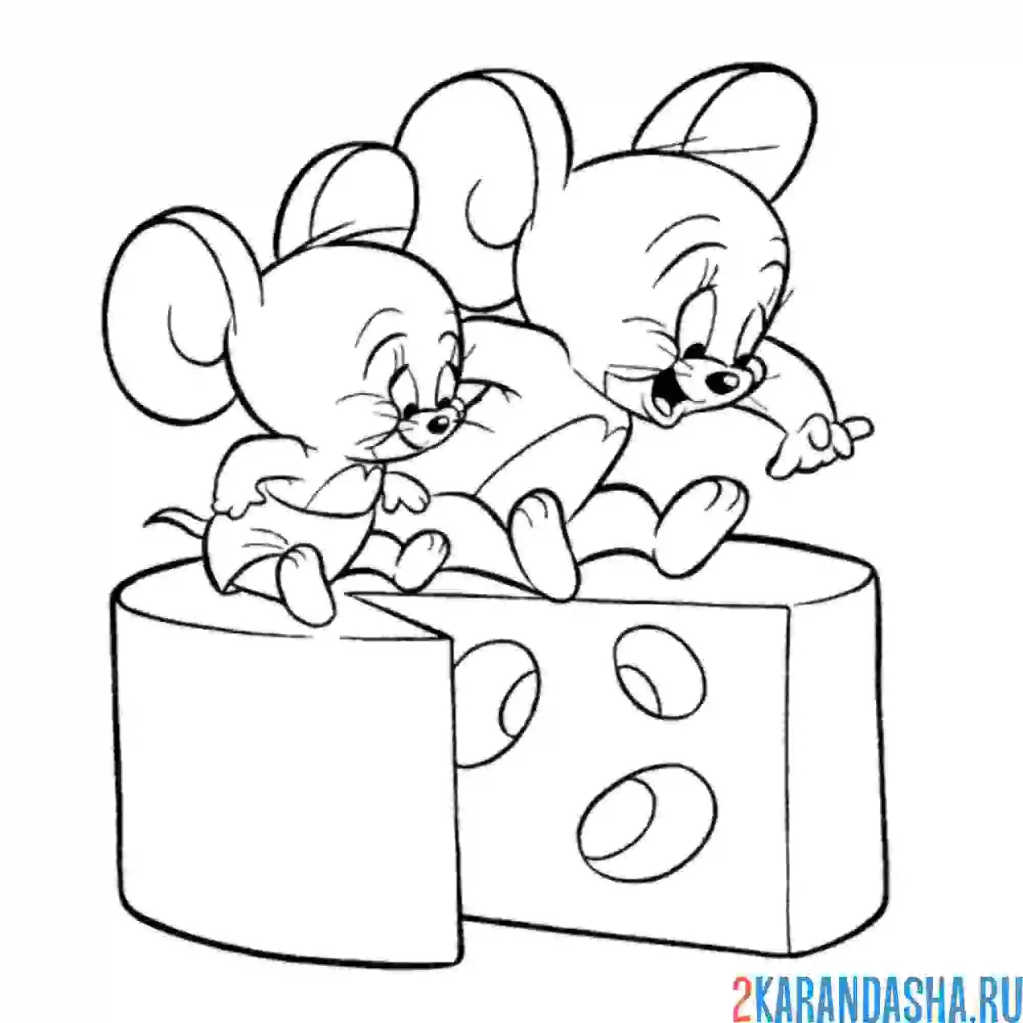 Раскраска джерри и сыр