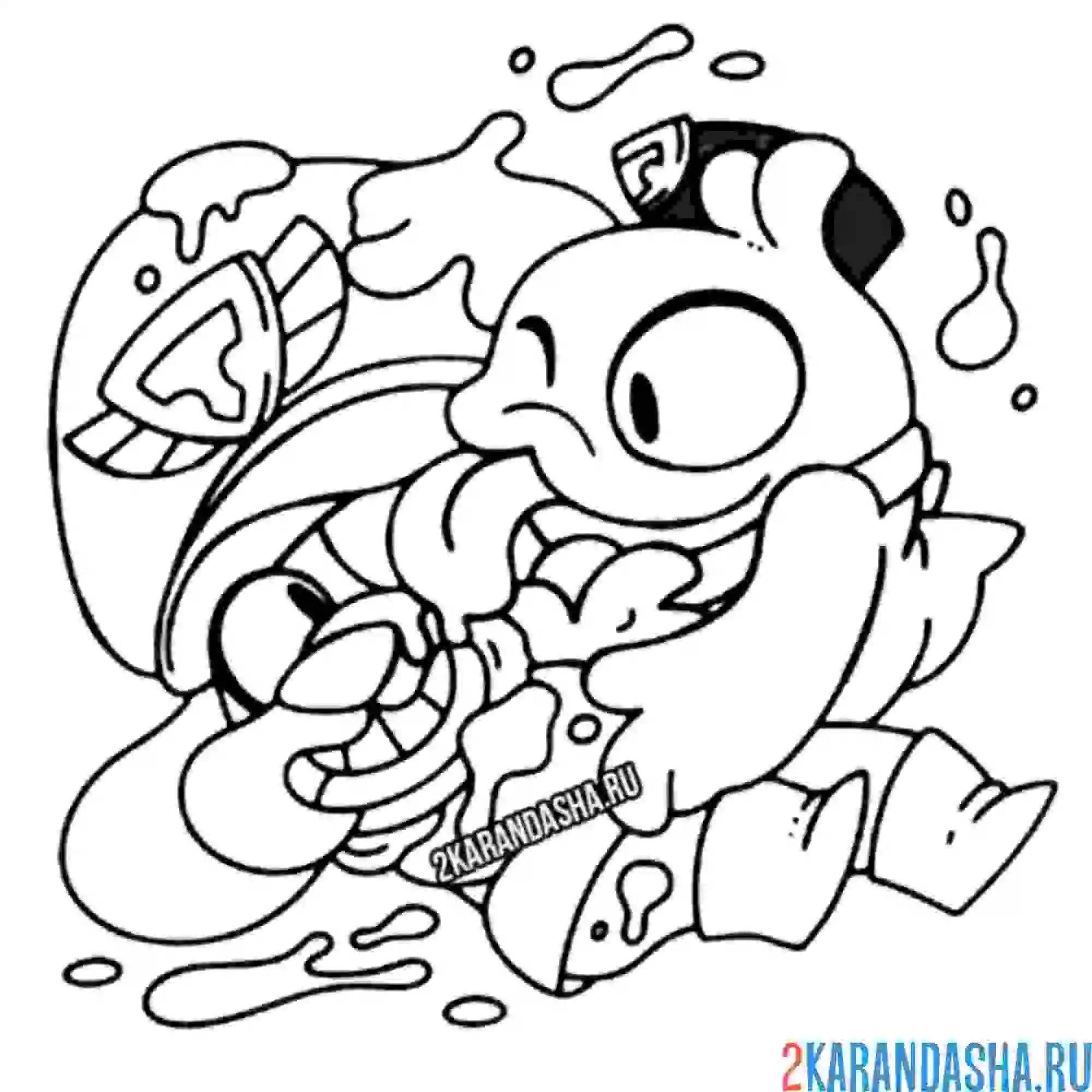 Раскраска скуик и генерал гавс