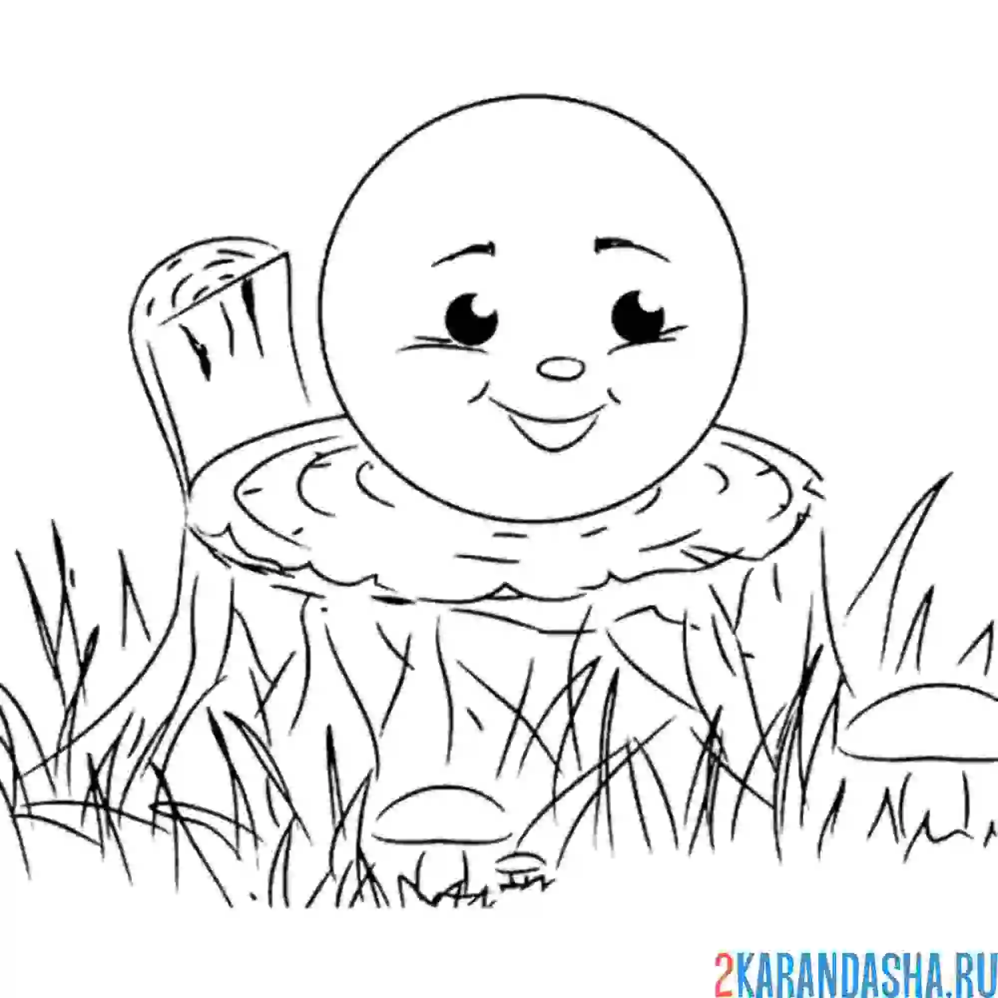 Раскраска колобок ждет