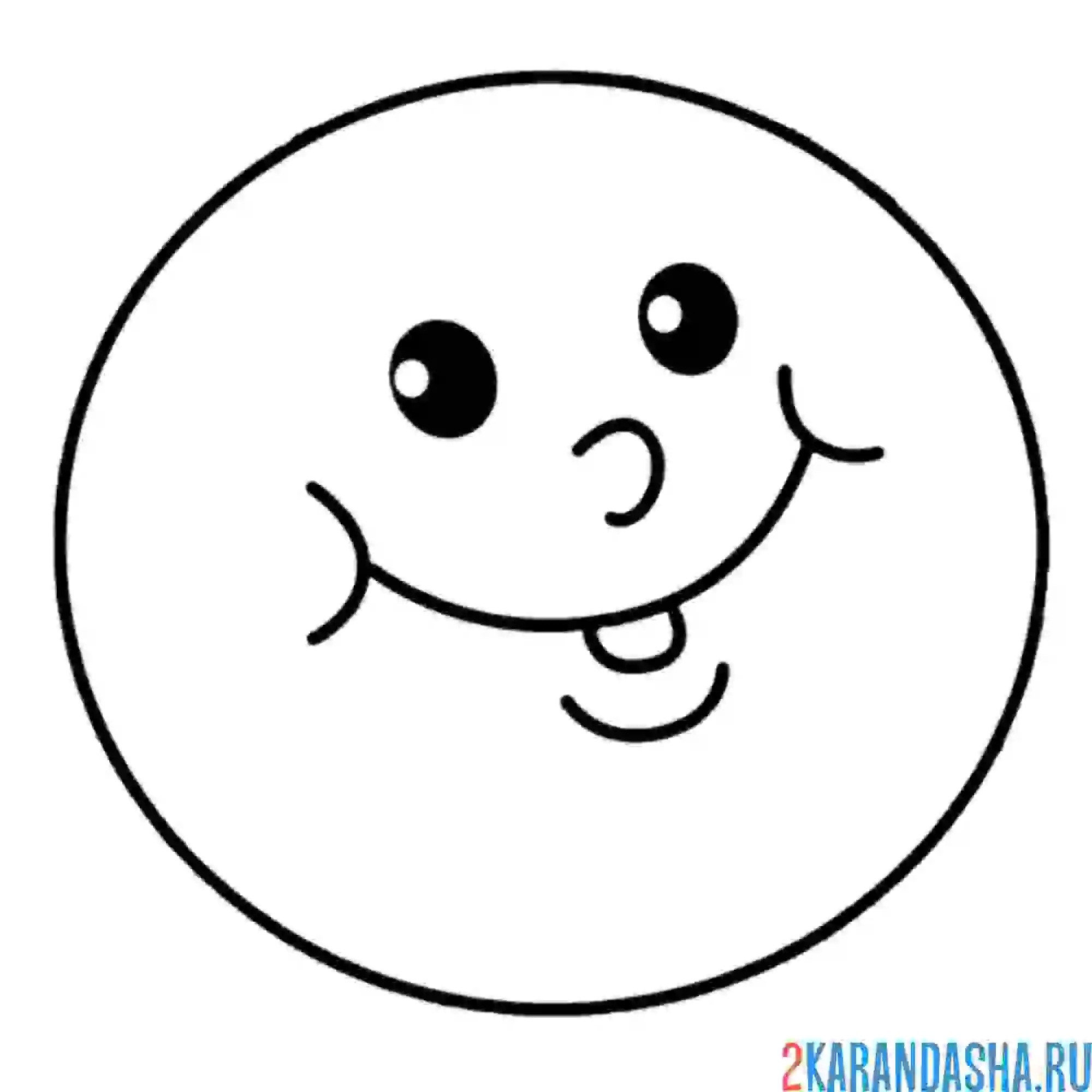 Раскраска колобок одна голова