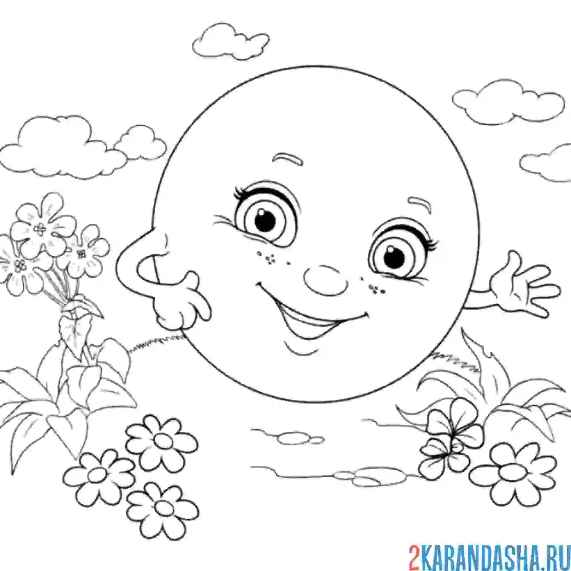 Раскраска колобок на тропинке