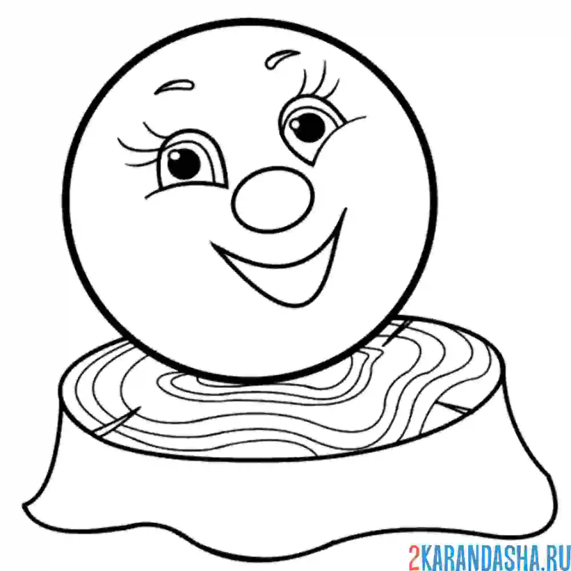 Раскраска колобок румяный