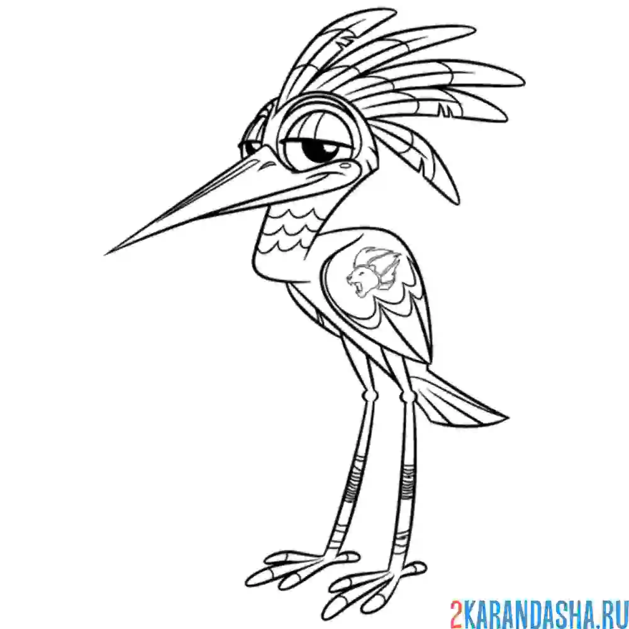 Раскраска птица король лев