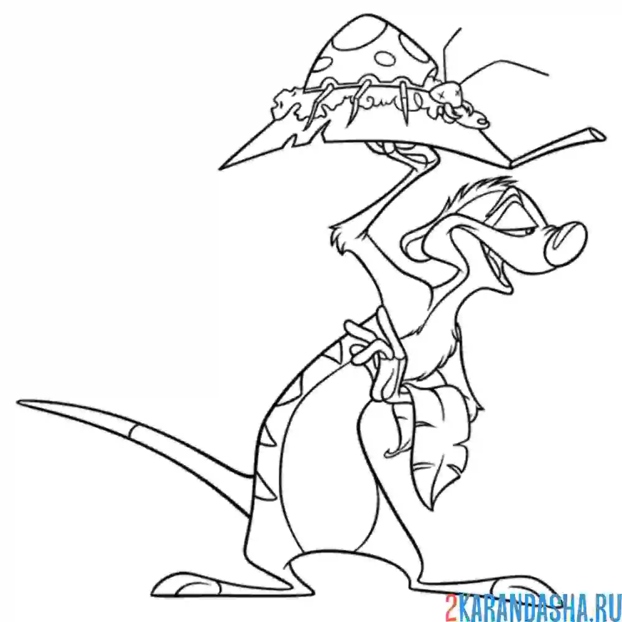 Раскраска тимон и обед