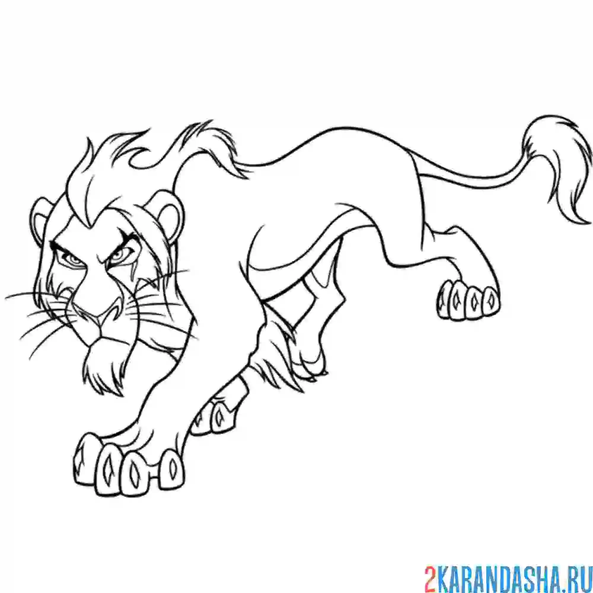 Раскраска шрам предатель брата король лев