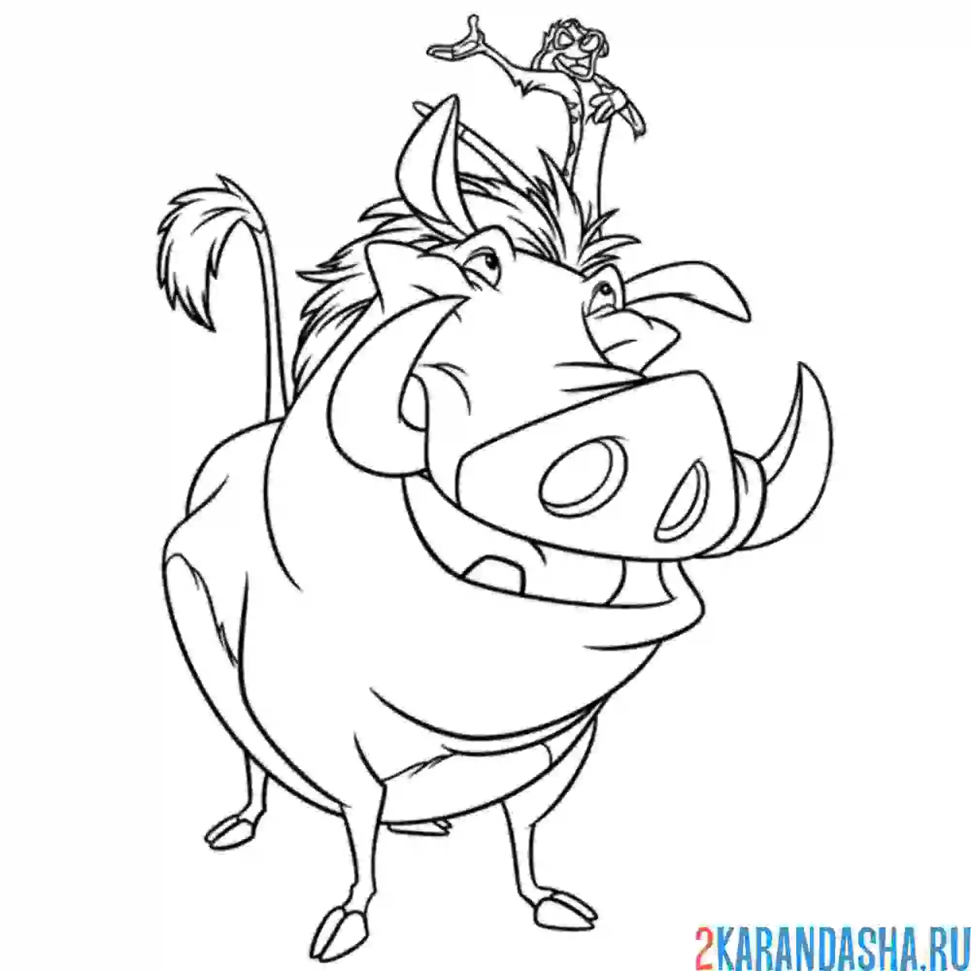 Раскраска тимон и пумба друзья