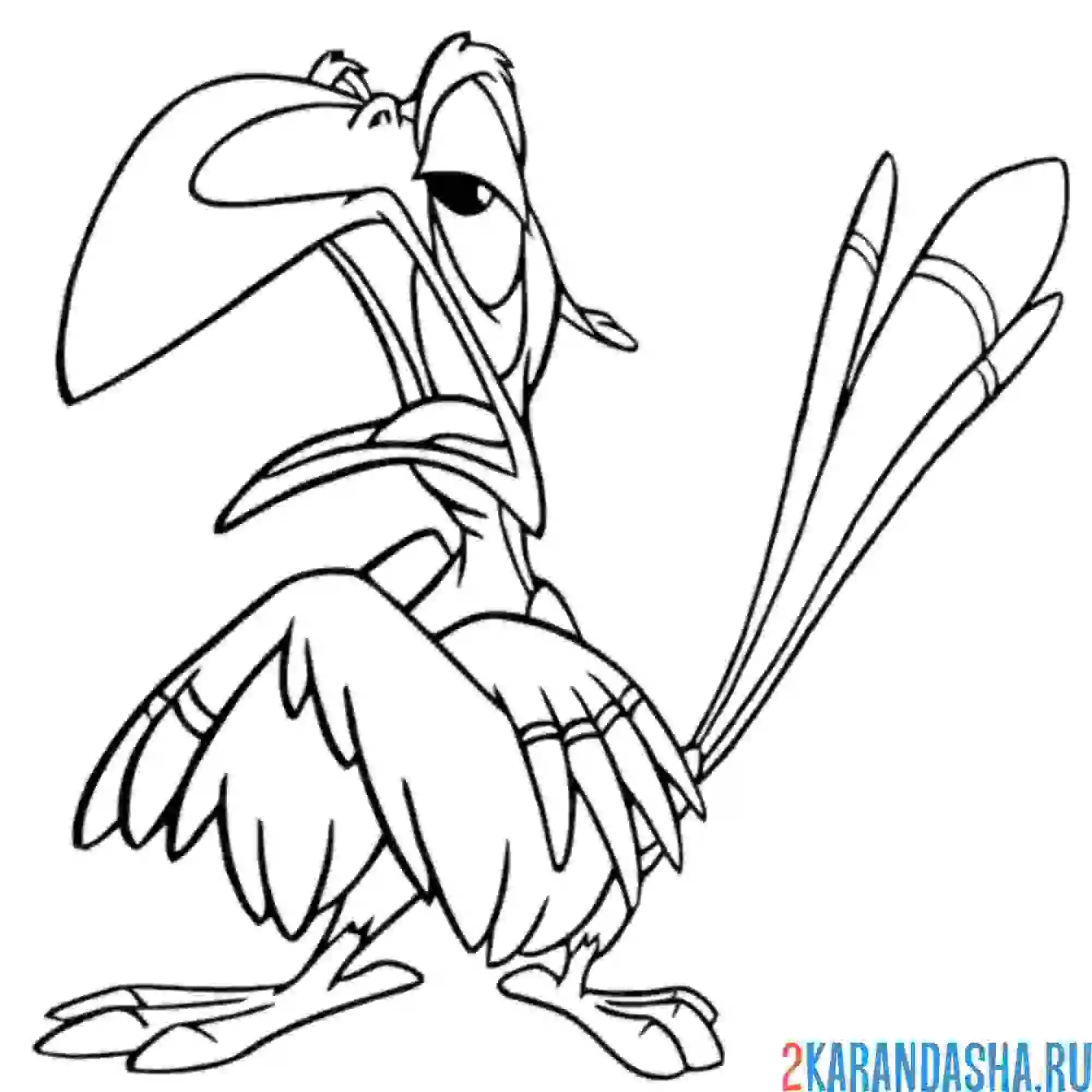 Раскраска заза птичка