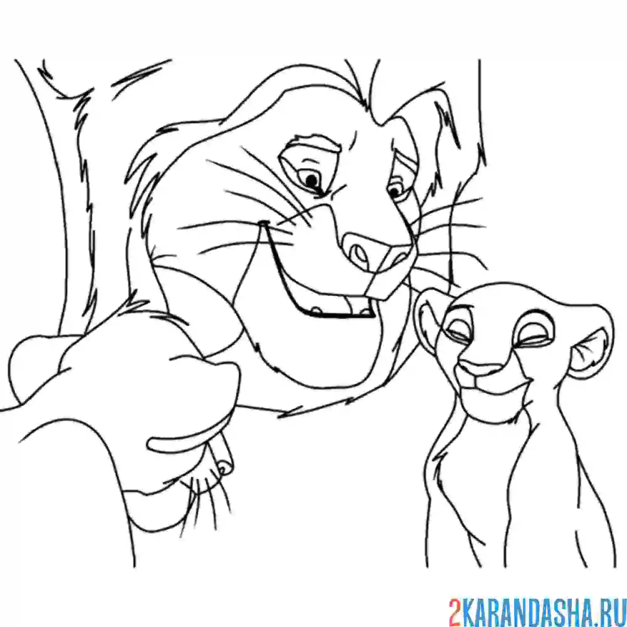 Раскраска семья короля льва