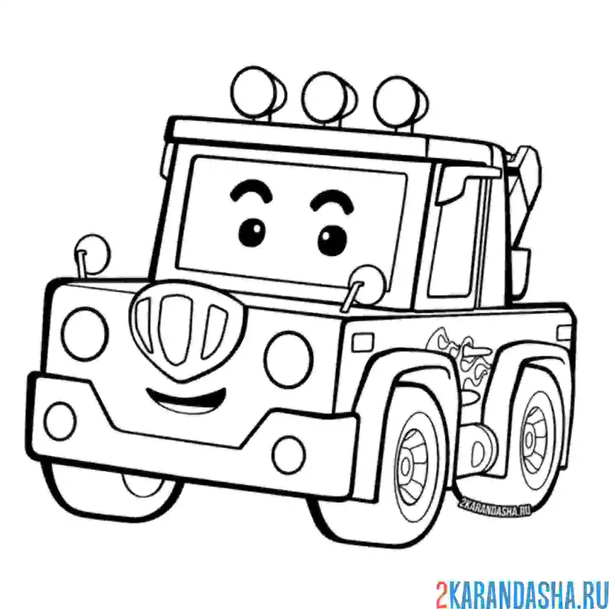 Раскраска спуки машинка