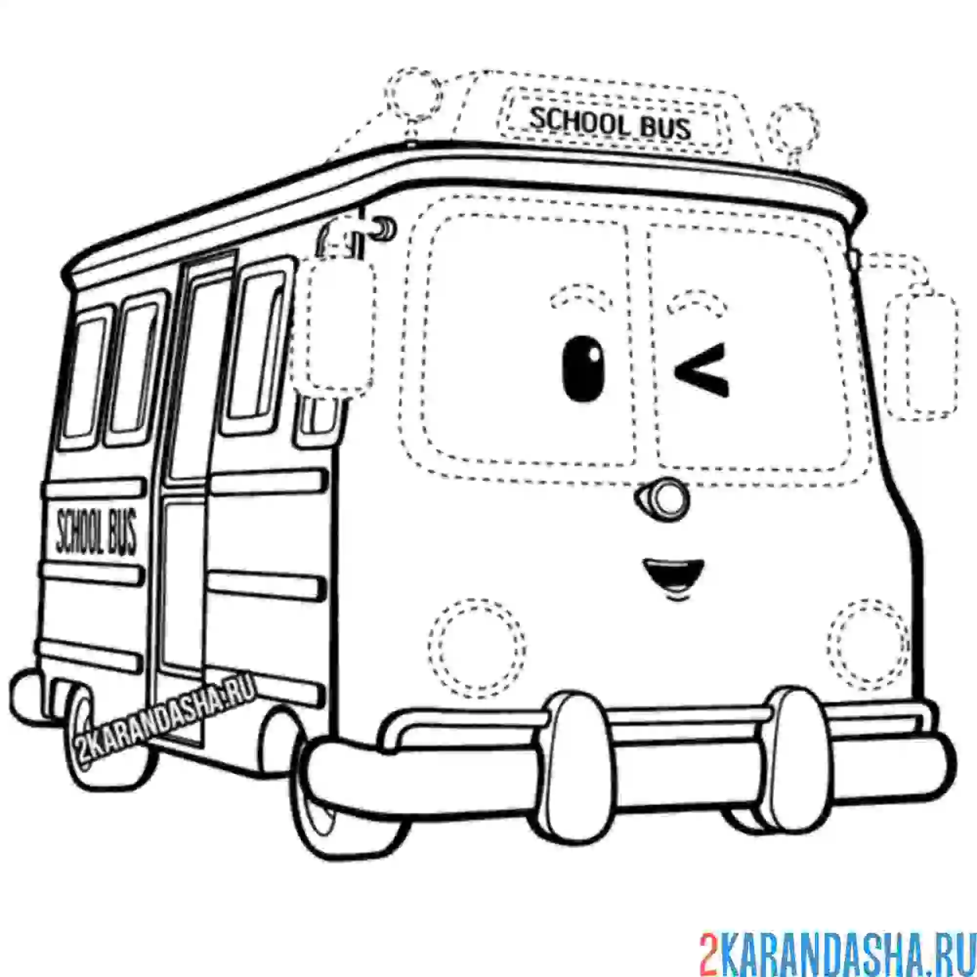 Раскраска скулби школьный автобус