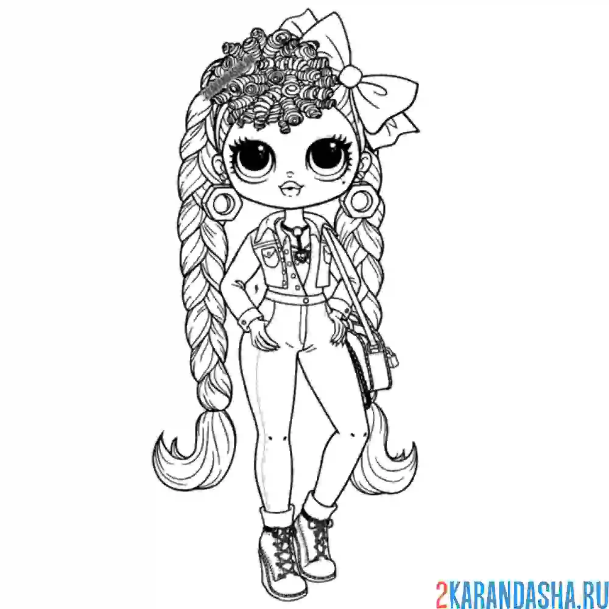 Раскраска лол omg с бантом