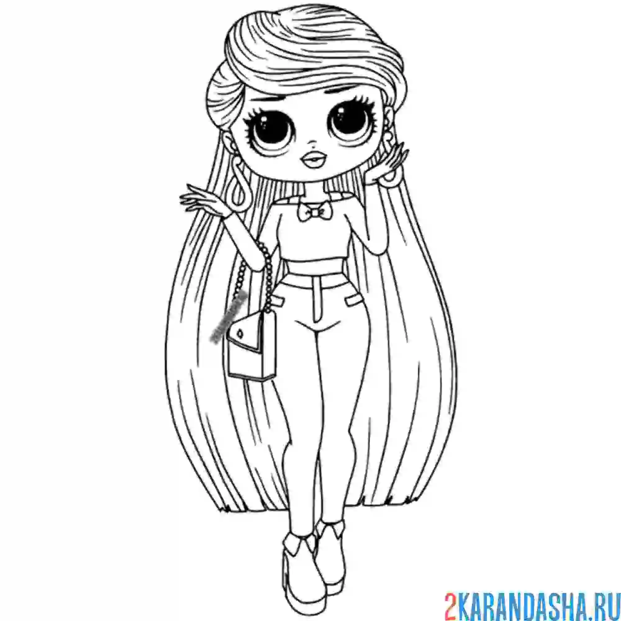 Раскраска лол omg длинные волосы