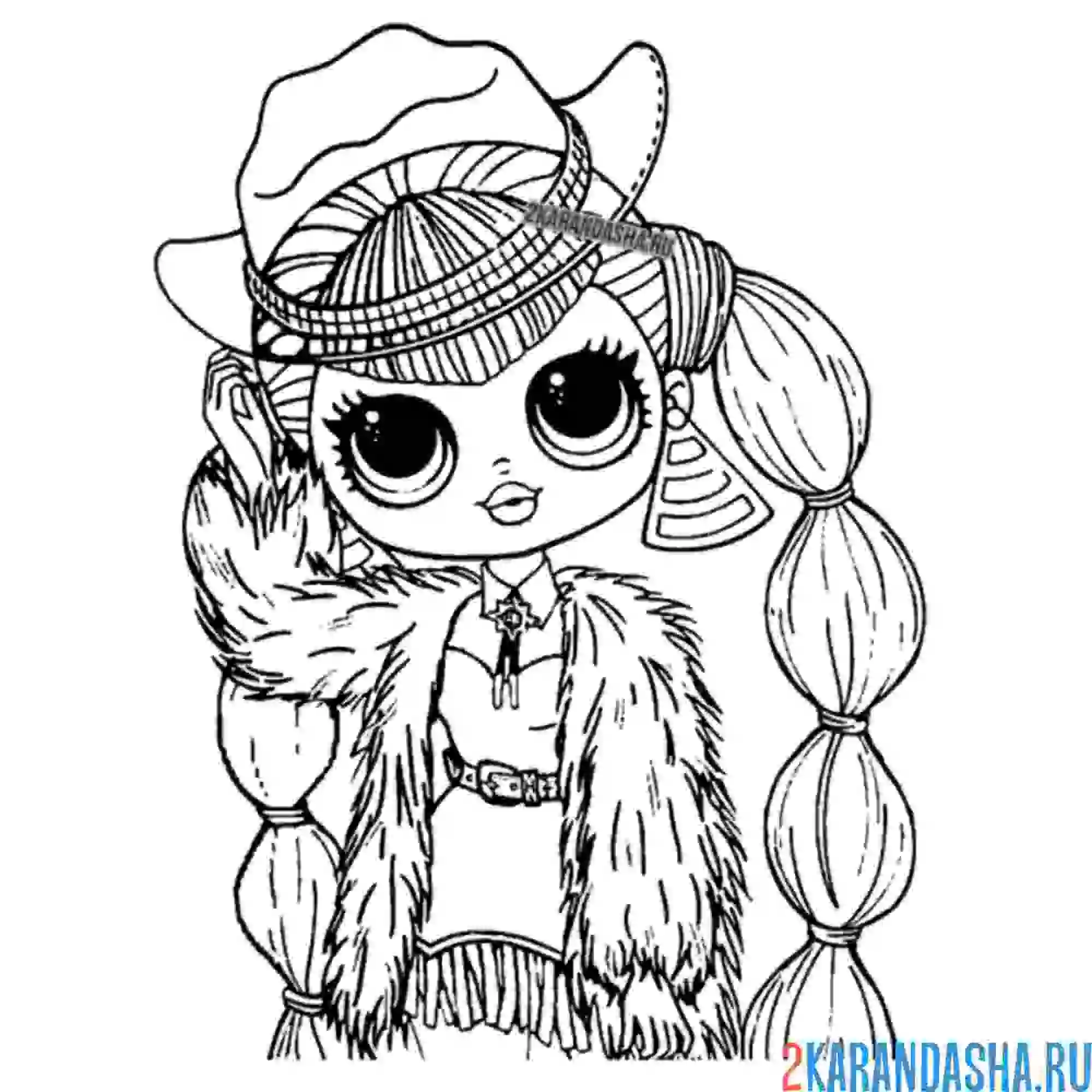 Раскраска лол omg в шляпе