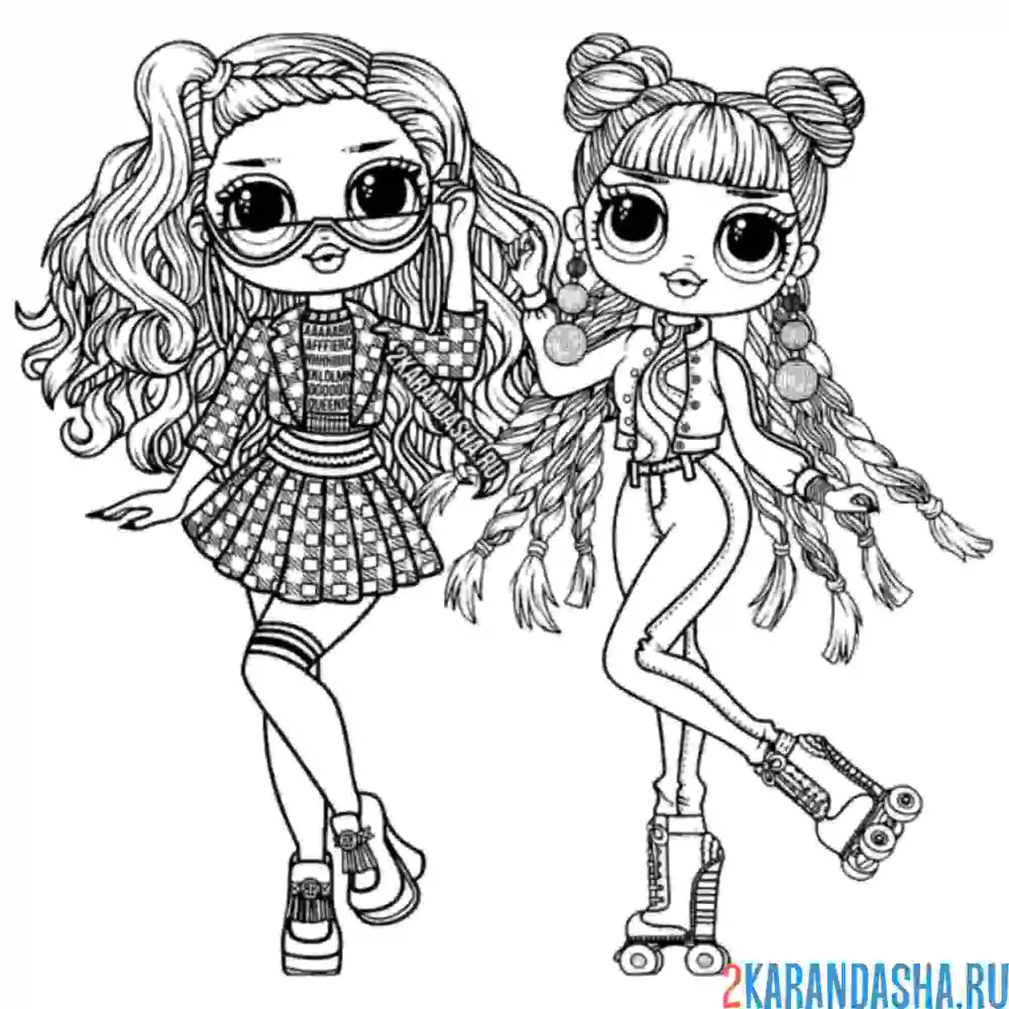 Раскраска лол omg на роликах