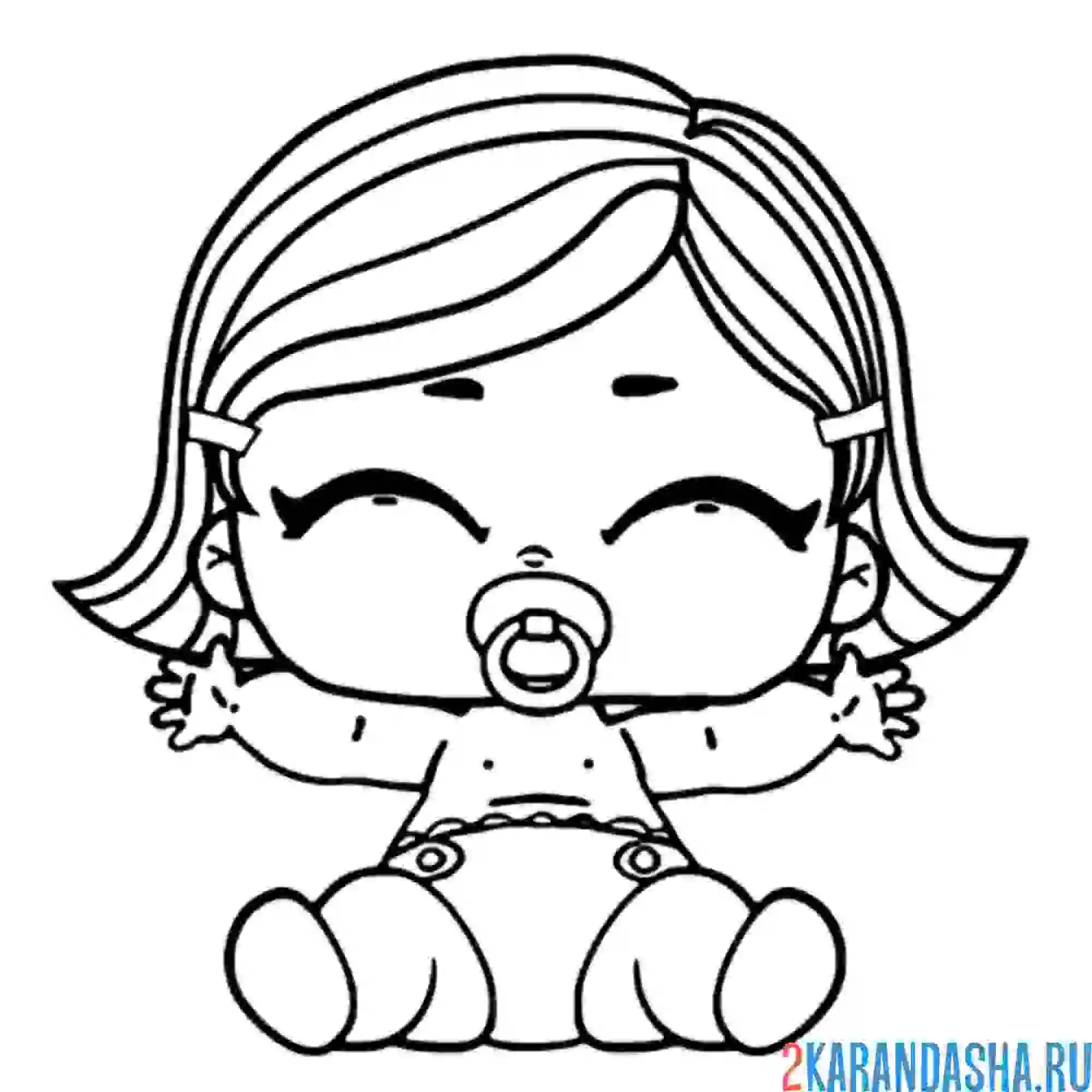 Раскраска лил прим малышка сестра