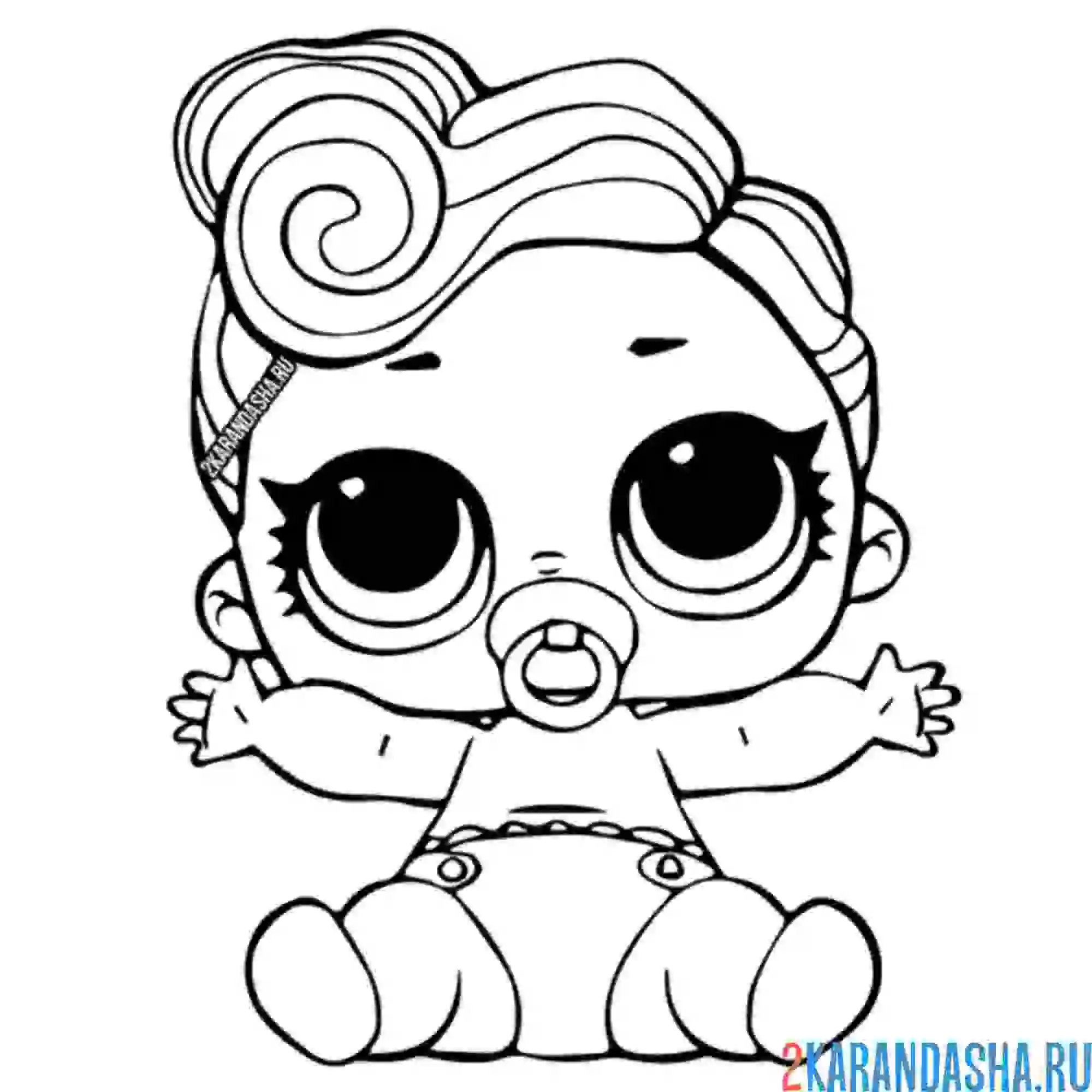 Раскраска лил квин малышка сестричка