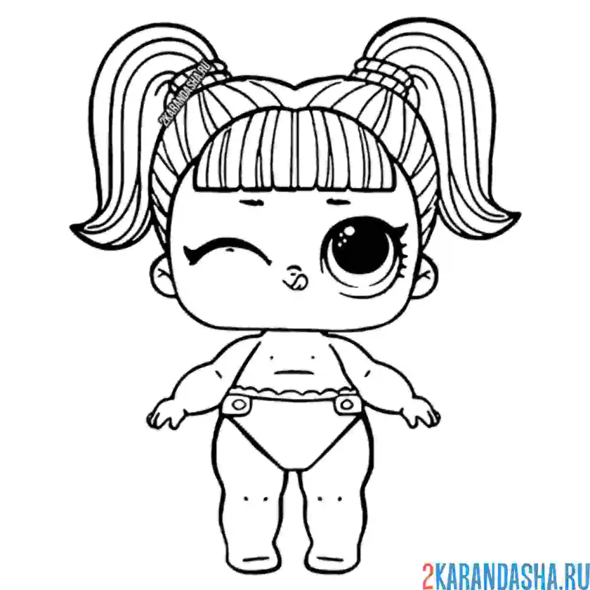 Раскраска лил гламурная малышка сестричка