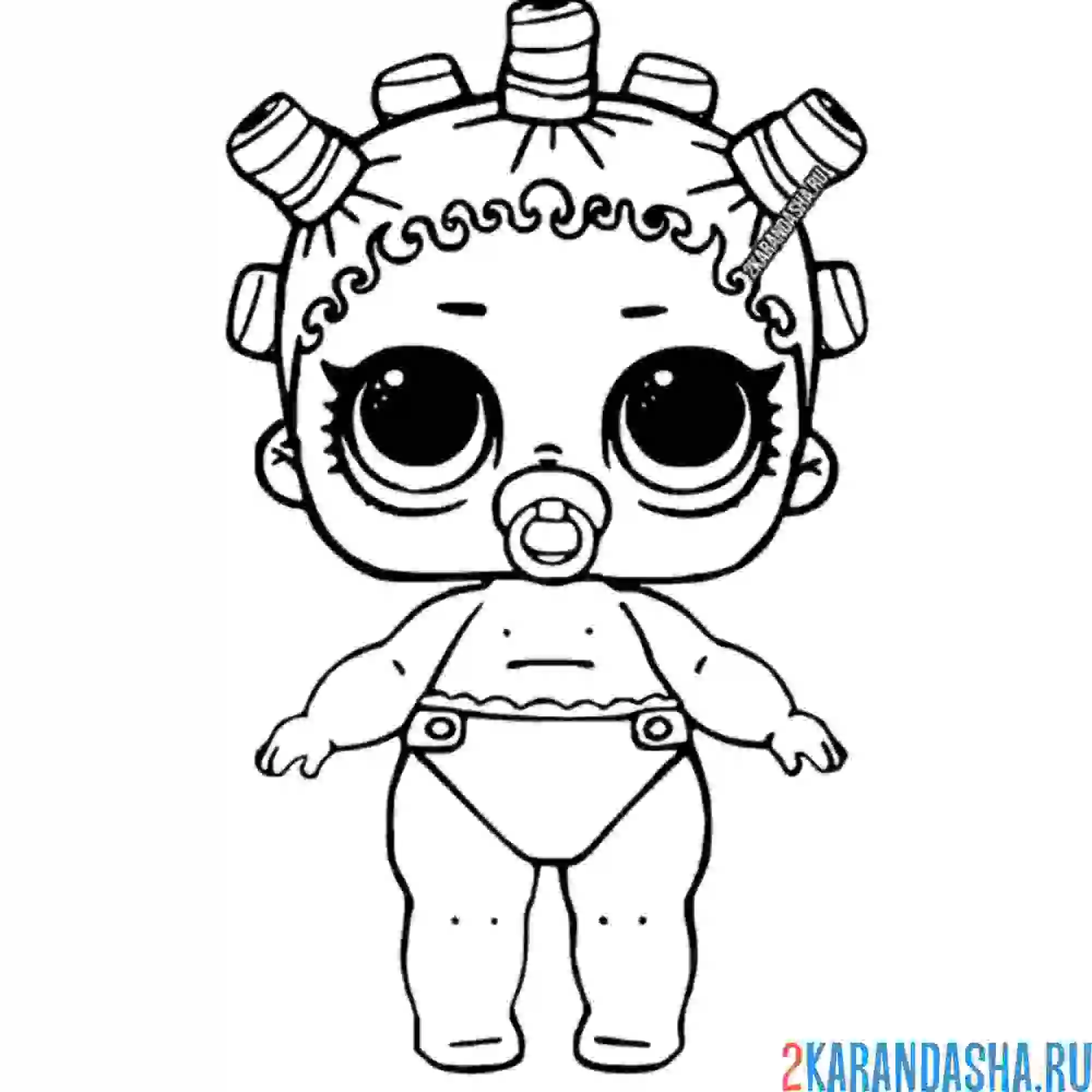 Раскраска лил космическая королева малышка сестричка