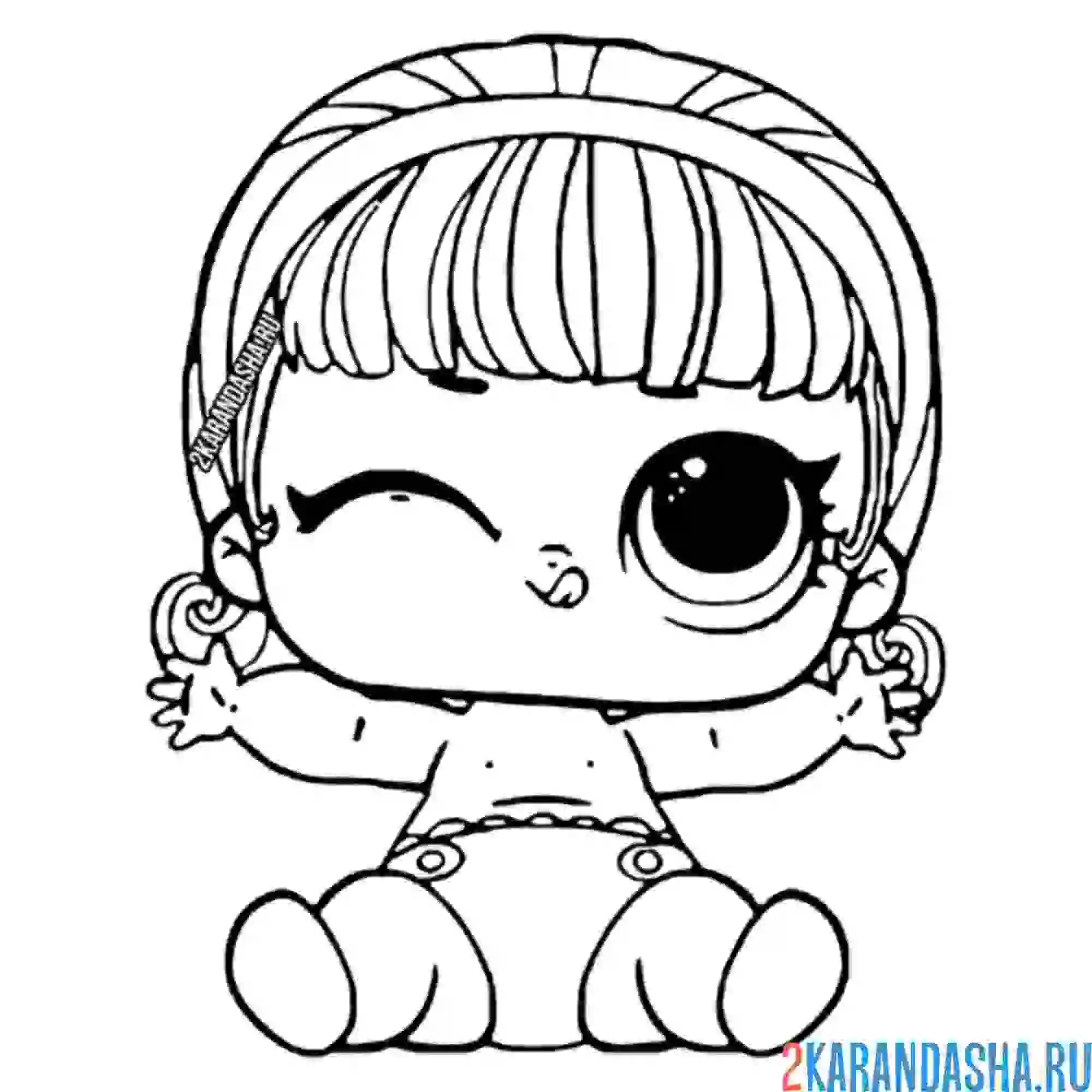 Раскраска лил мадам королева малышка сестричка